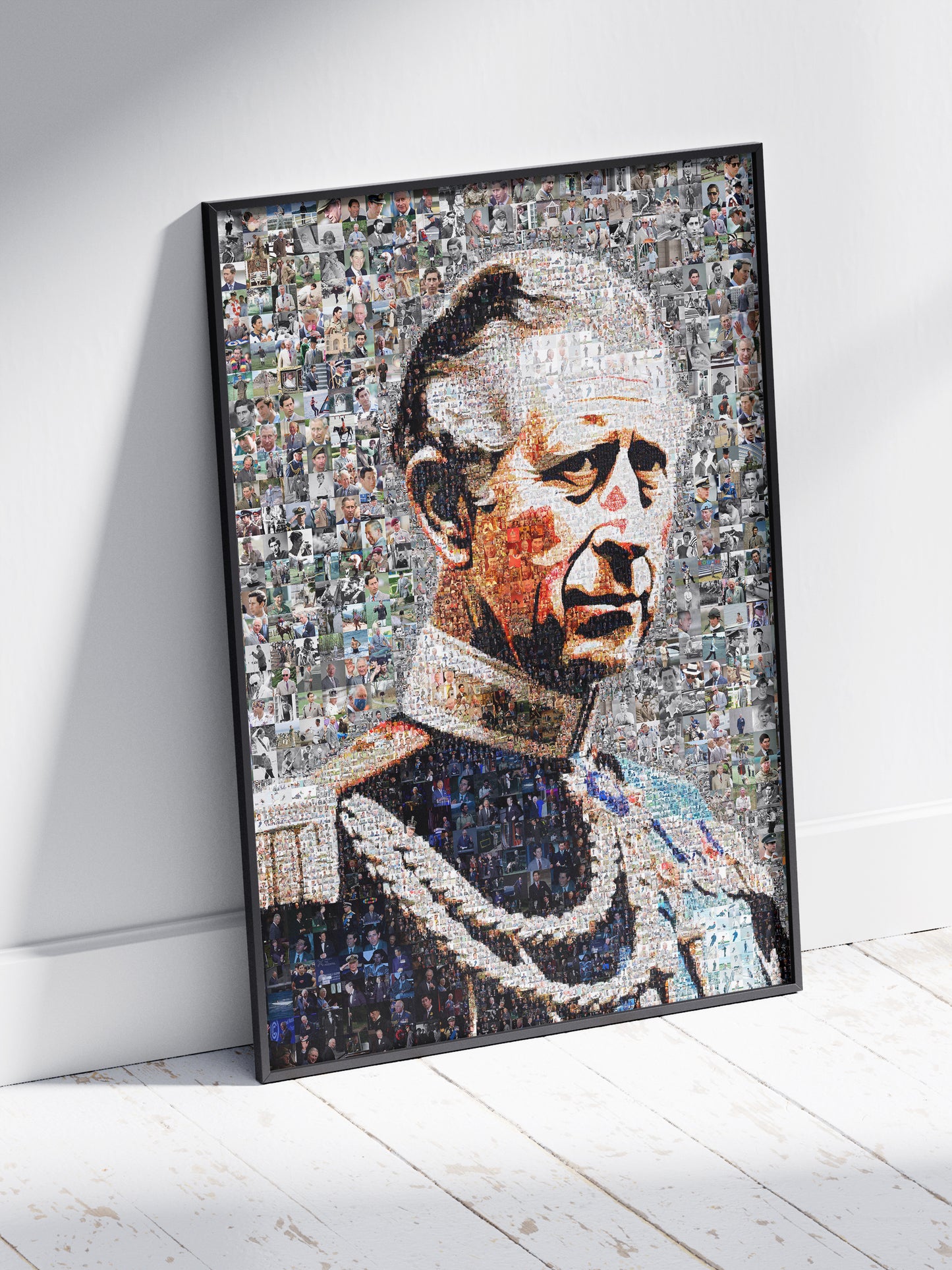 Royal Mosaic Artwork of King Charles III | Unique UK Art Piece for Collectors
