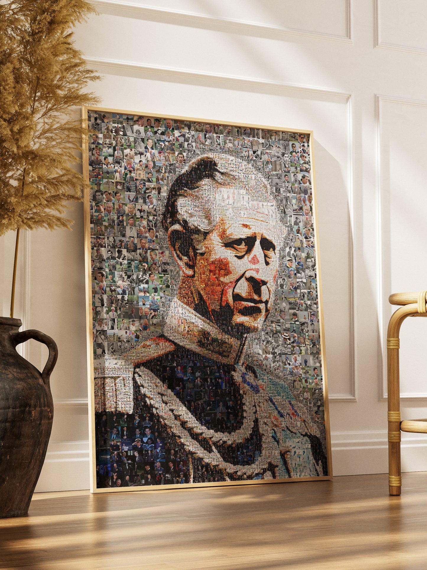 Royal Mosaic Artwork of King Charles III | Unique UK Art Piece for Collectors