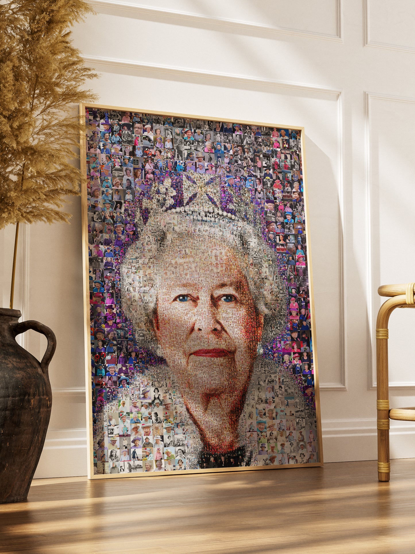 Stunning Elizabeth II Mosaic Artwork - Iconic British Queen Portrait for Home Decor