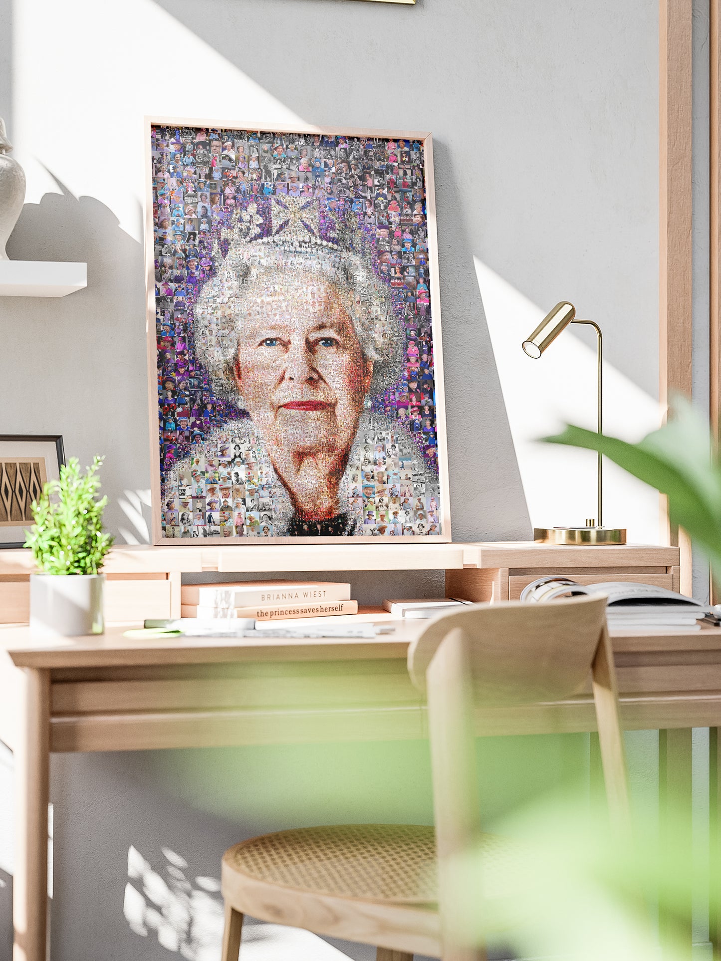 Stunning Elizabeth II Mosaic Artwork - Iconic British Queen Portrait for Home Decor