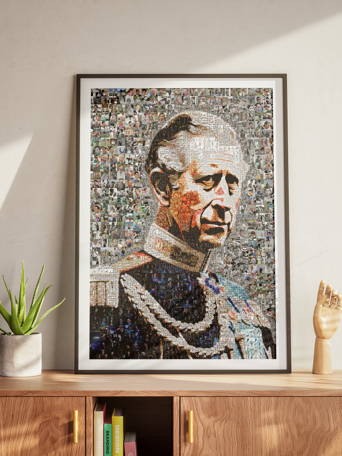 Royal Mosaic Artwork of King Charles III | Unique UK Art Piece for Collectors