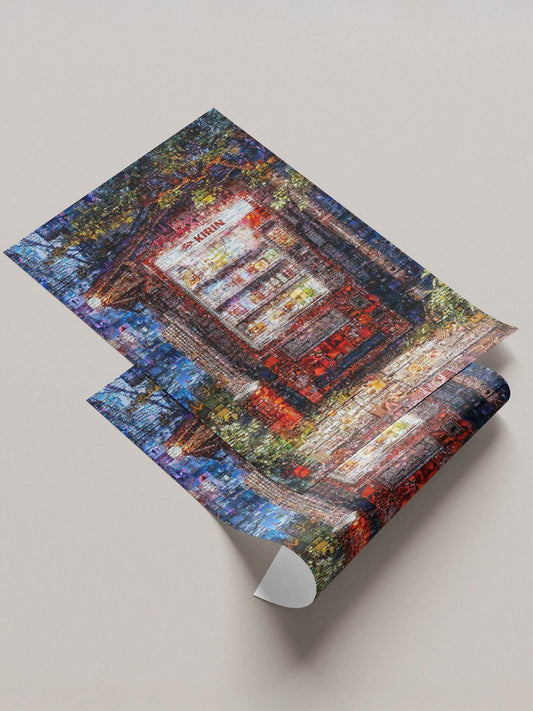 Tokyo Kirin vending machine night mosaic canvas - Japanese street wall art