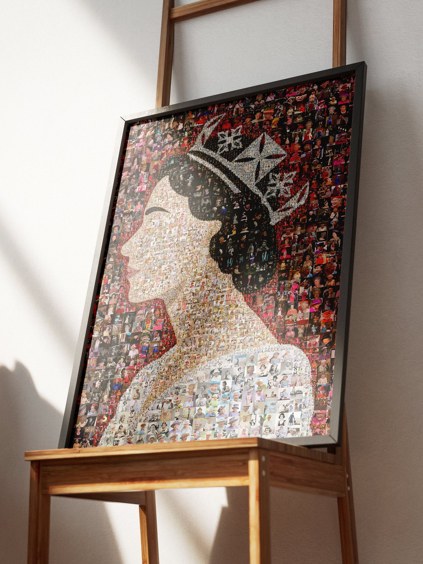 Elegant Mosaic Artwork of Queen Elizabeth II - Tribute to a Timeless Icon