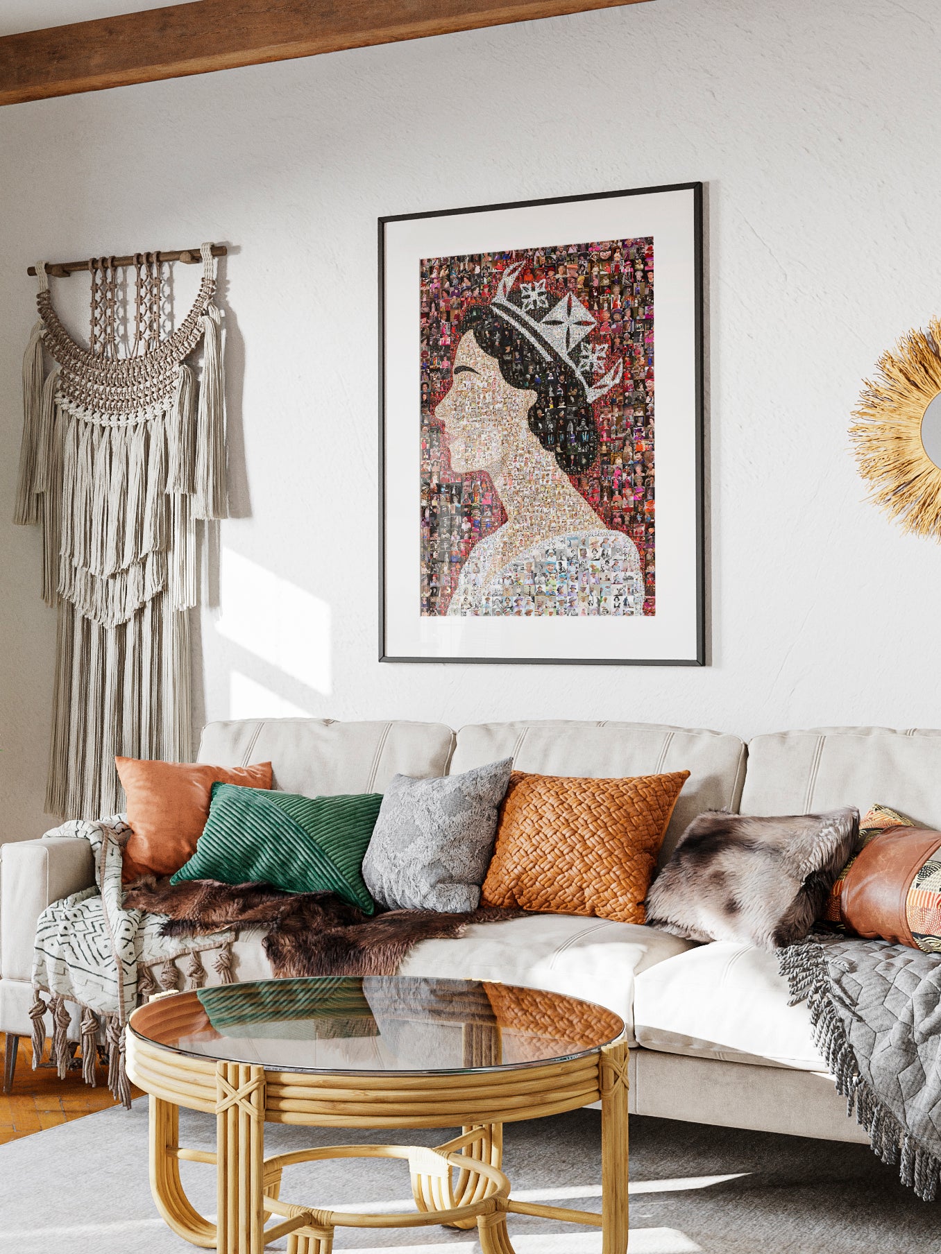 Elegant Mosaic Artwork of Queen Elizabeth II - Tribute to a Timeless Icon
