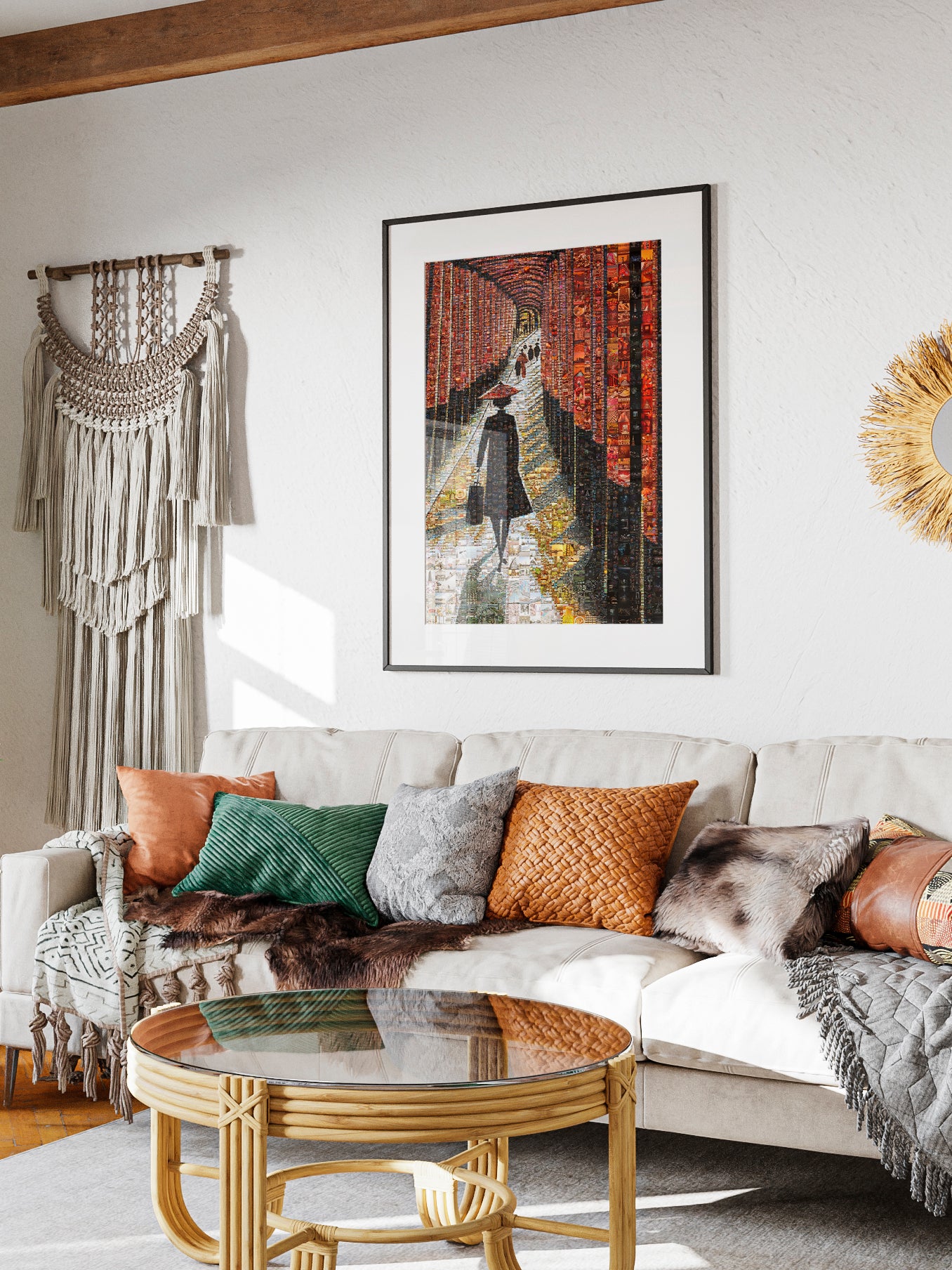 Tokyo Mosaic Art — Fushimi Inari Pathway with Silhouette in Light AtelierMosaics