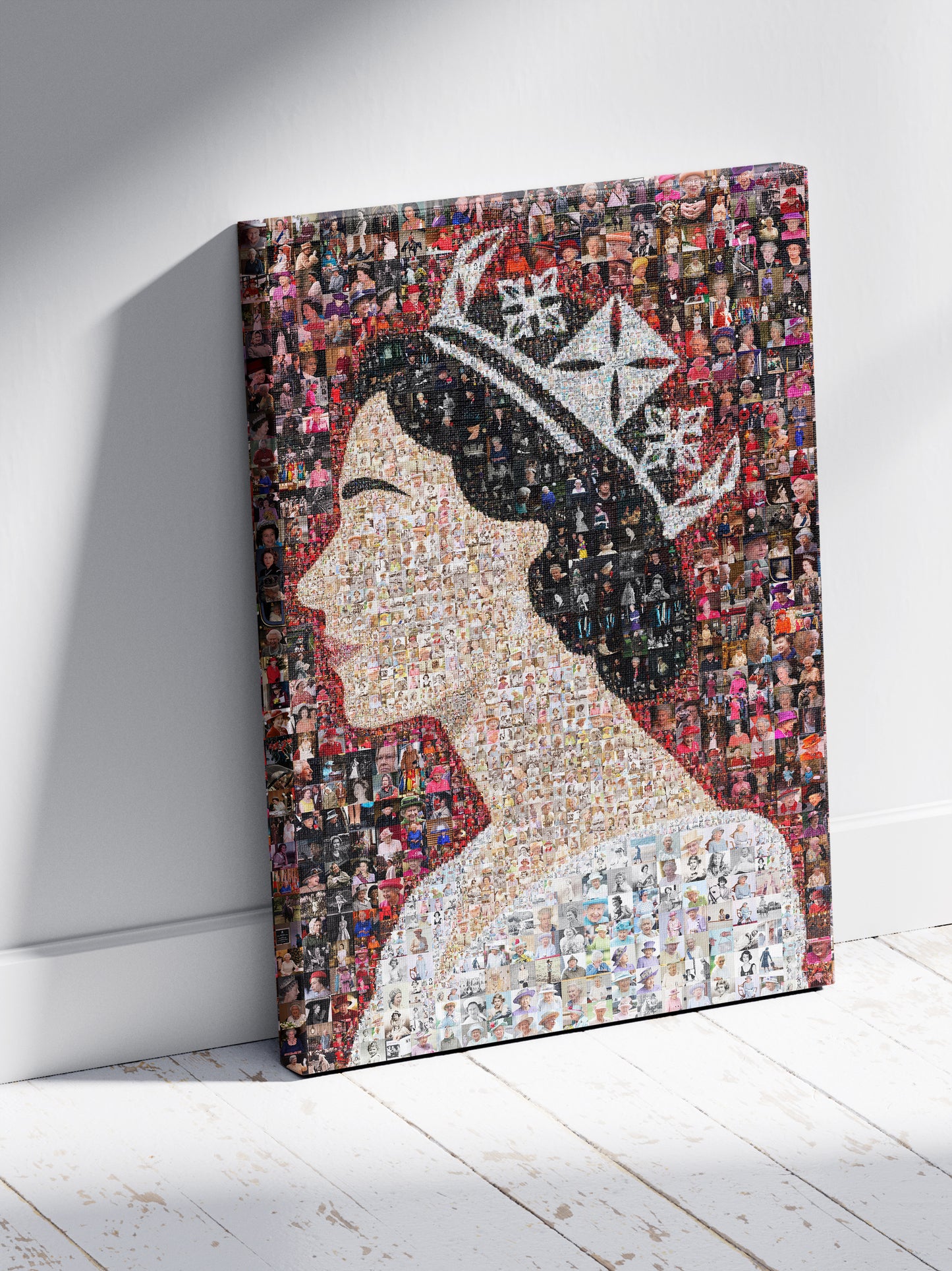 Elegant Mosaic Artwork of Queen Elizabeth II - Tribute to a Timeless Icon