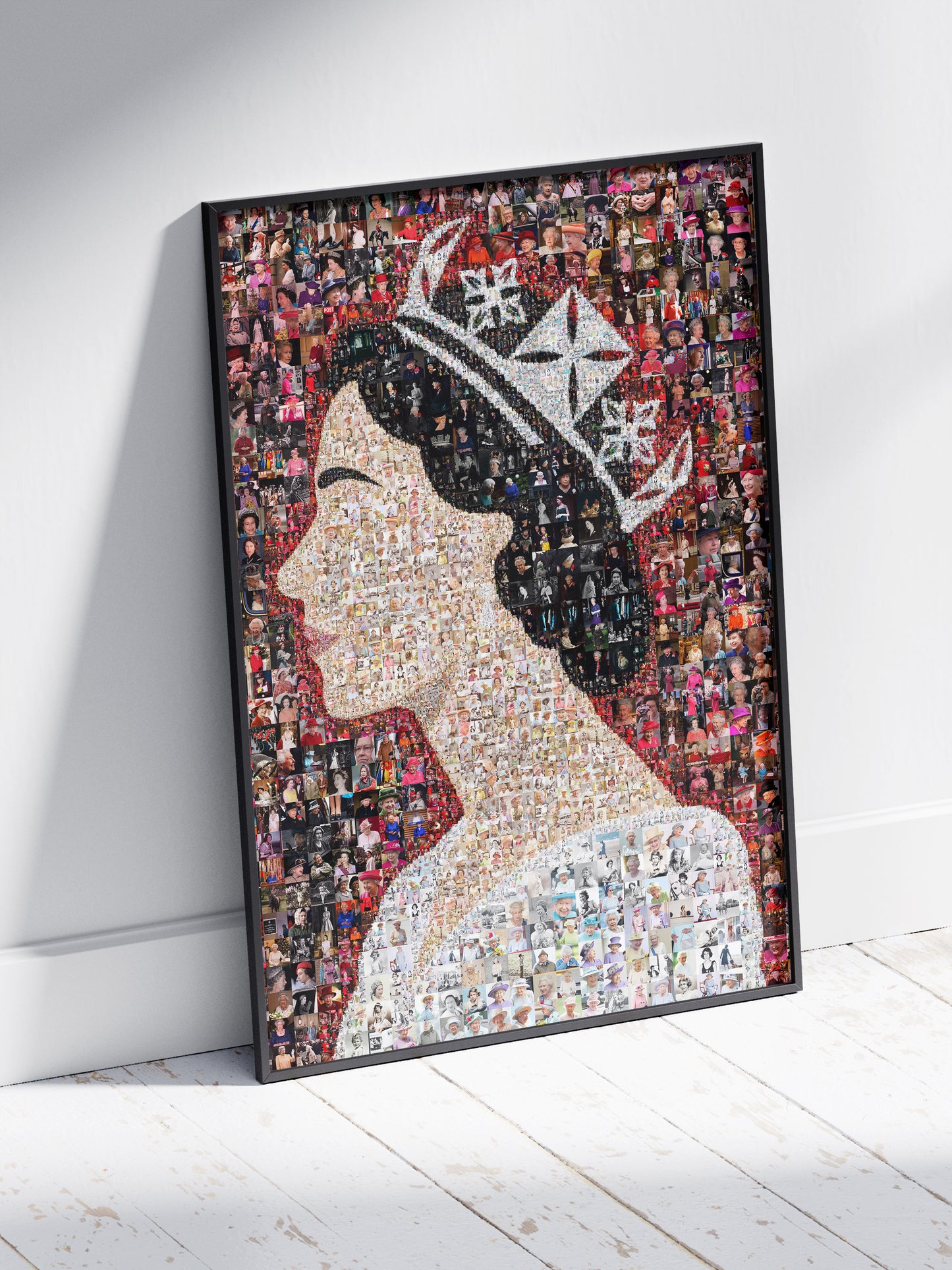 Elegant Mosaic Artwork of Queen Elizabeth II - Tribute to a Timeless Icon