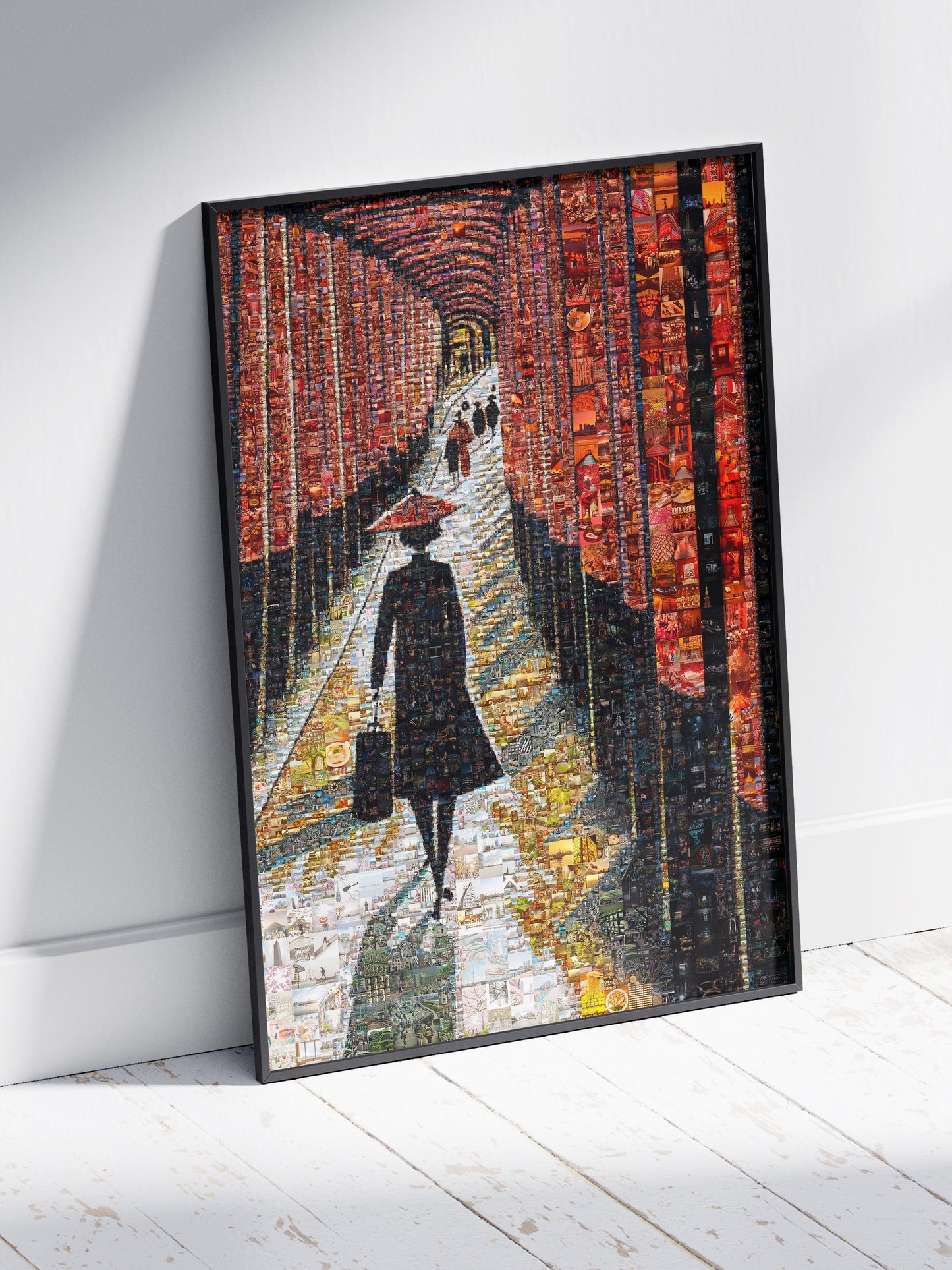 Tokyo Mosaic Art — Fushimi Inari Pathway with Silhouette in Light AtelierMosaics