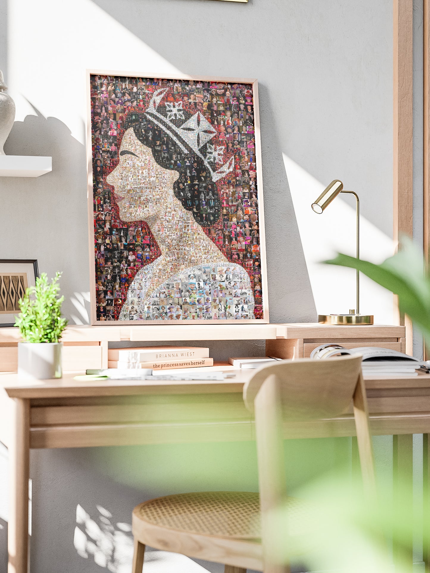 Elegant Mosaic Artwork of Queen Elizabeth II - Tribute to a Timeless Icon