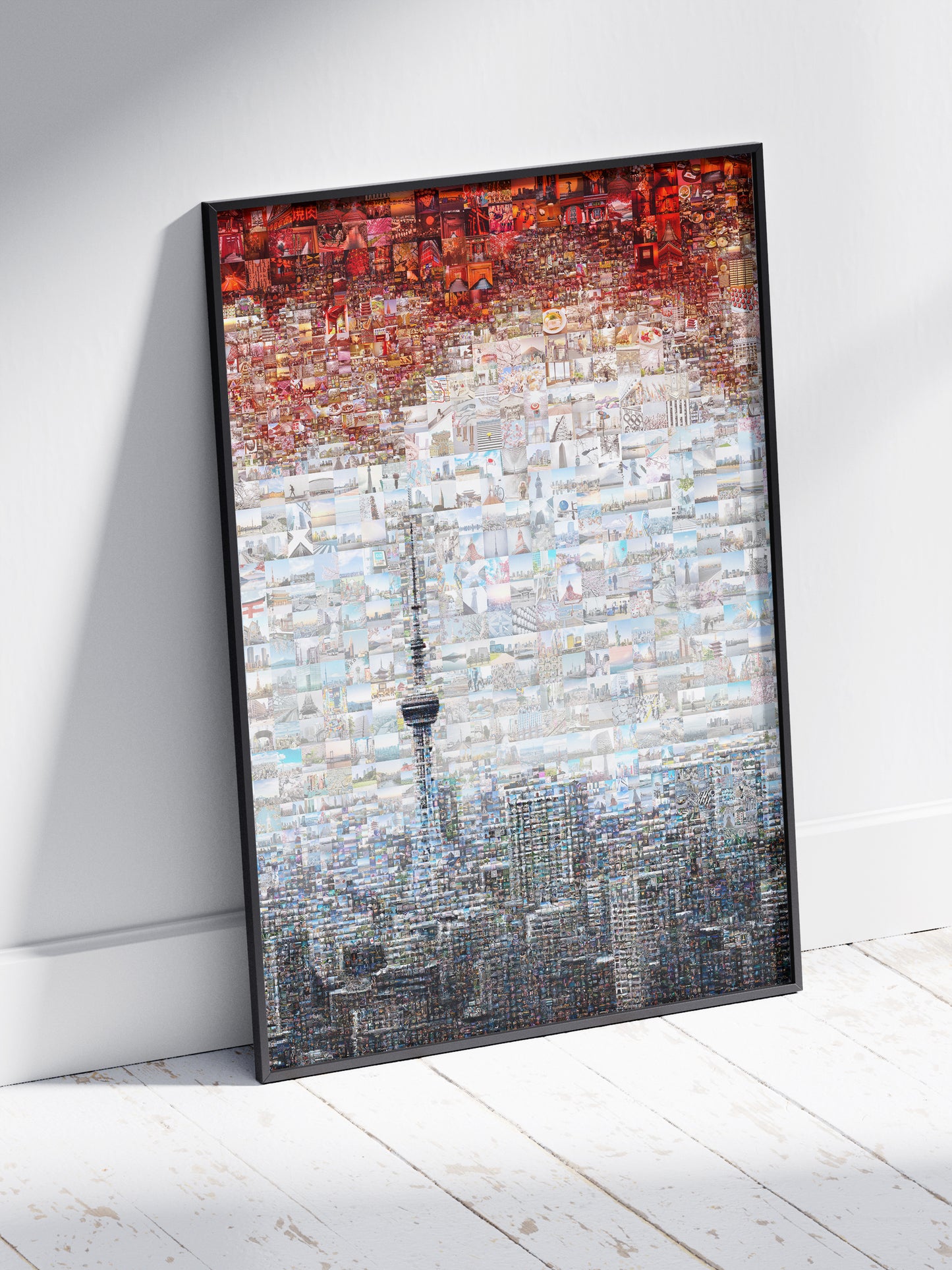Tokyo Mosaic Art — Skytree and Tokyo Skyline under Rising Sun AtelierMosaics