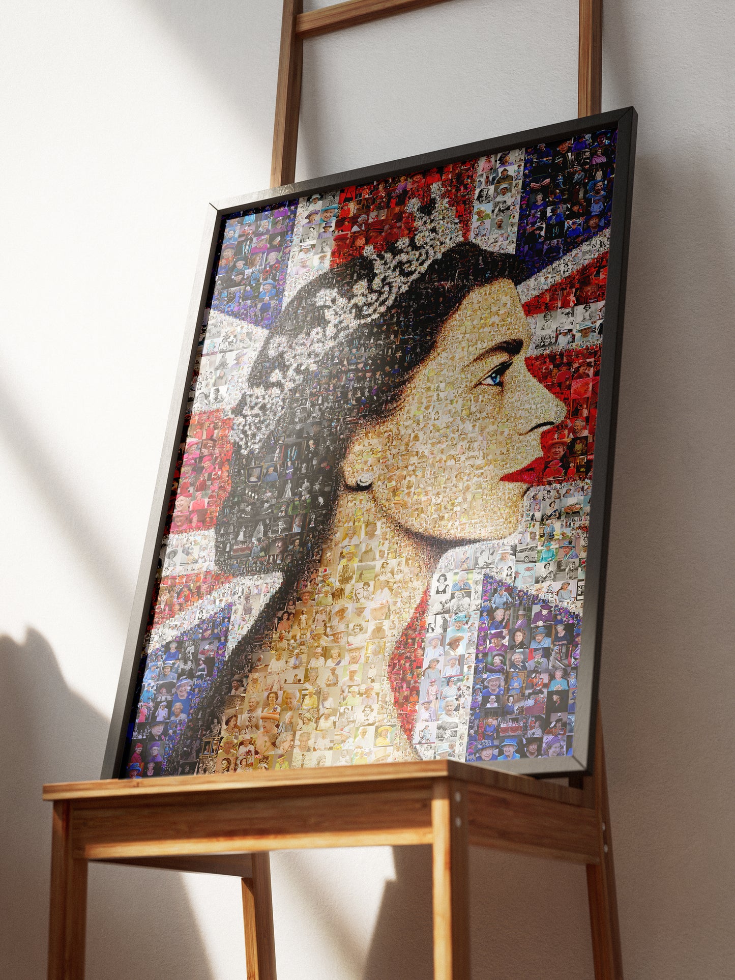 Stunning Mosaic Artwork of Queen Elizabeth II - Iconic Royal Portrait