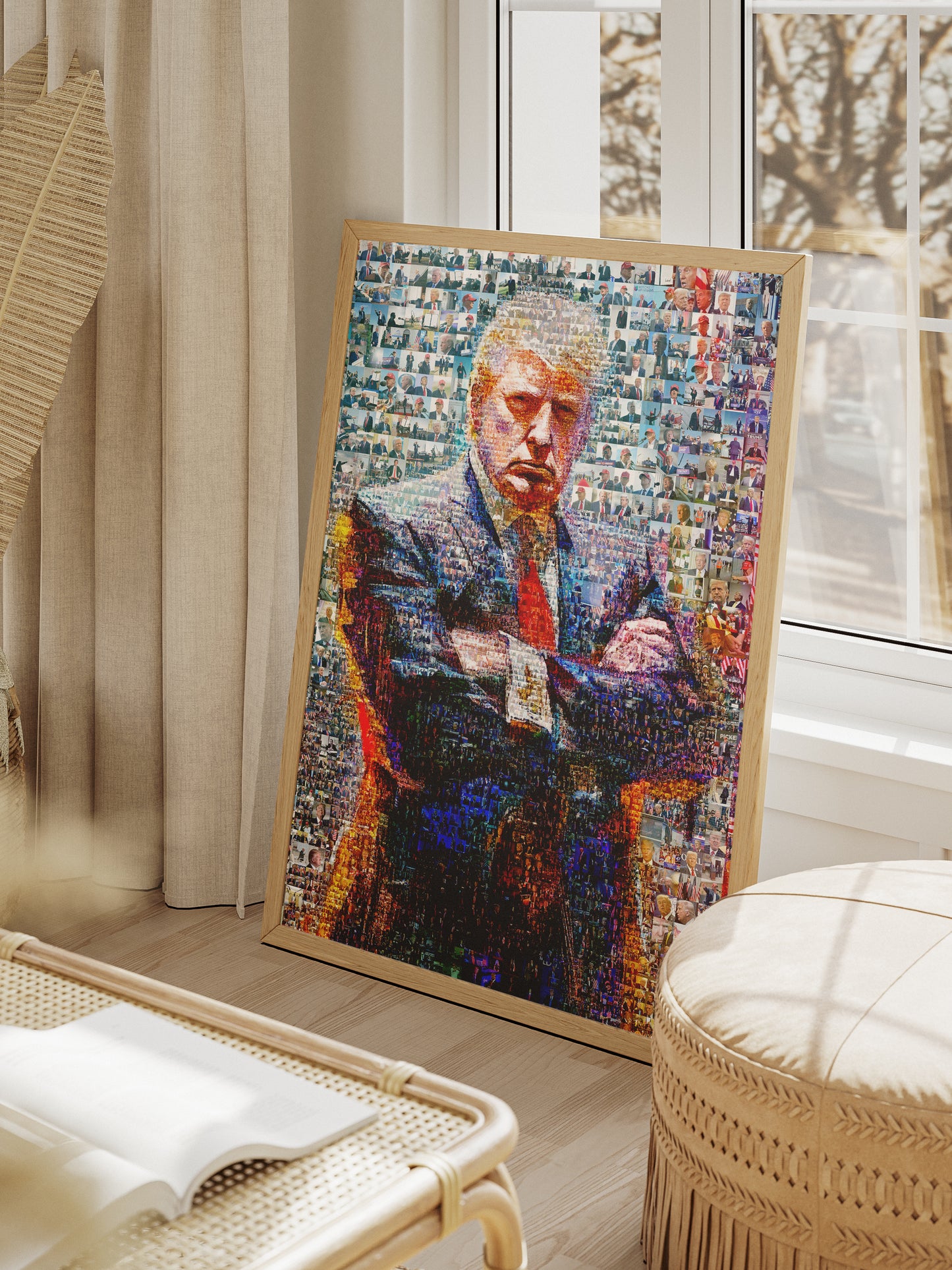 Donald Trump Power Stance – Mosaic Portrait from His Photos AtelierMosaics