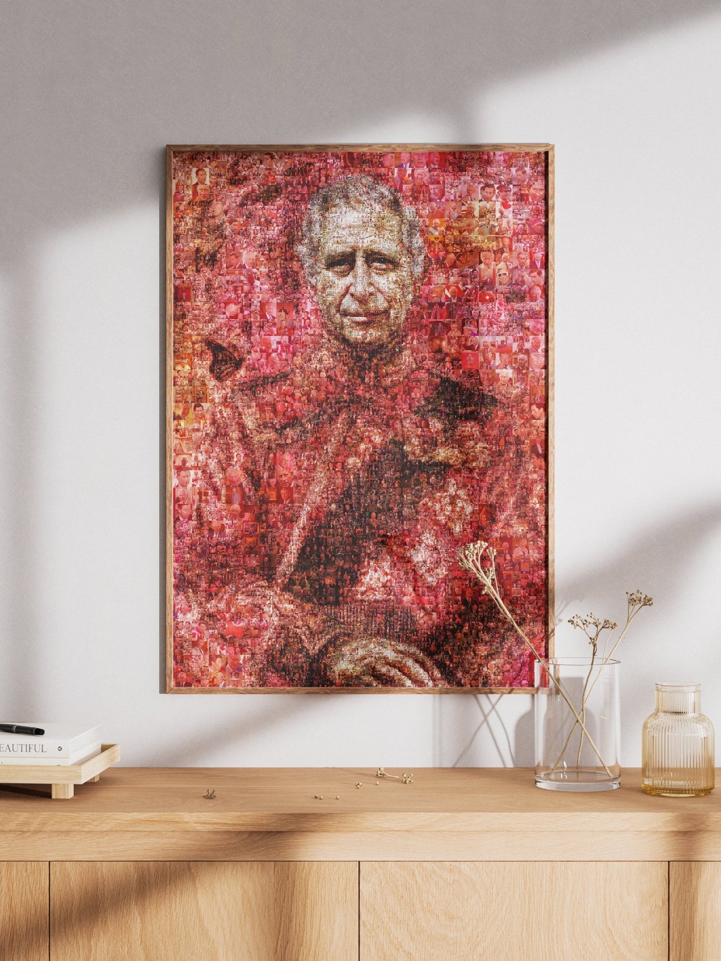 Vibrant Mosaic Artwork of King Charles III - Iconic British Art for Home Decor - AtelierMosaics
