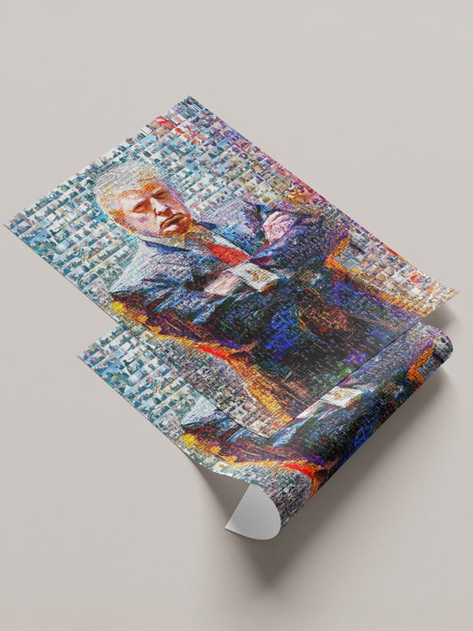 Donald Trump Power Stance – Mosaic Portrait from His Photos AtelierMosaics