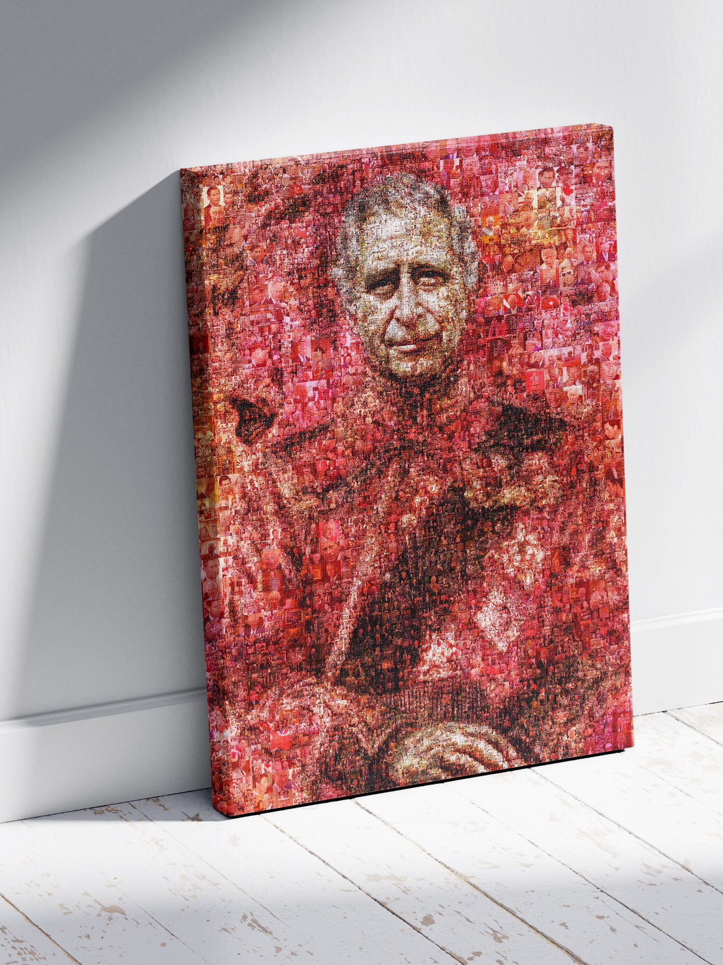 Vibrant Mosaic Artwork of King Charles III - Iconic British Art for Home Decor