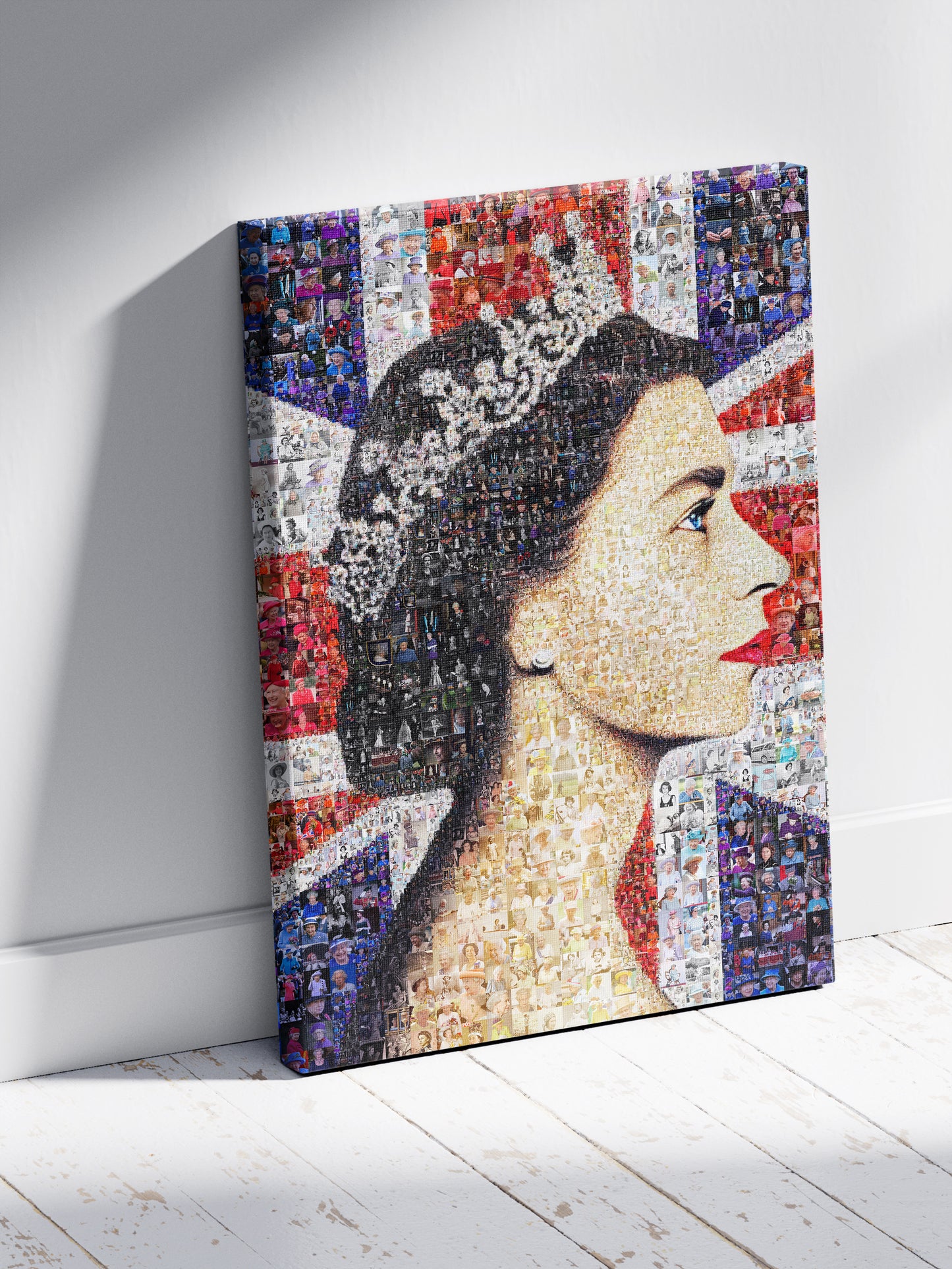 Stunning Mosaic Artwork of Queen Elizabeth II - Iconic Royal Portrait