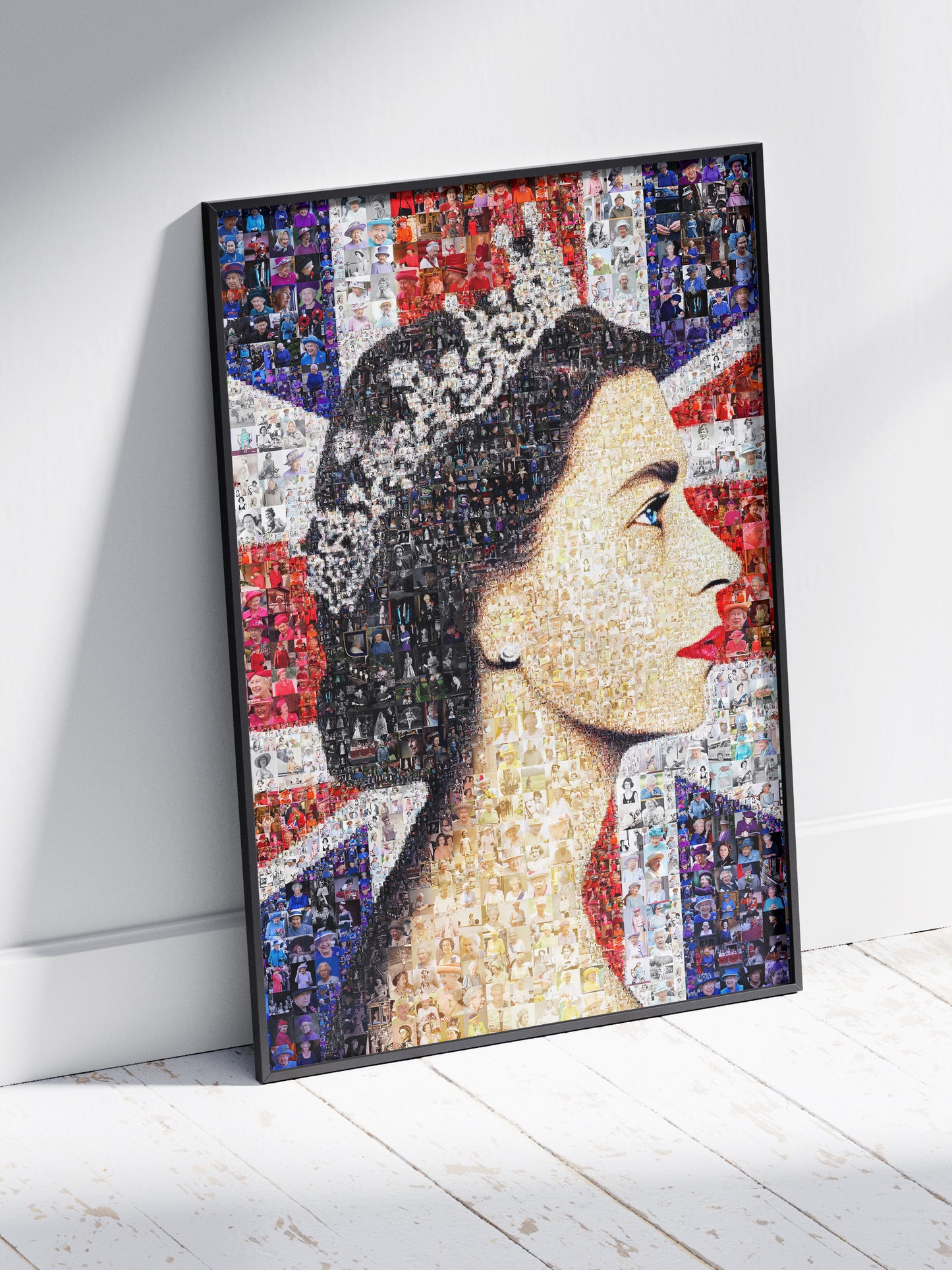 Stunning Mosaic Artwork of Queen Elizabeth II - Iconic Royal Portrait