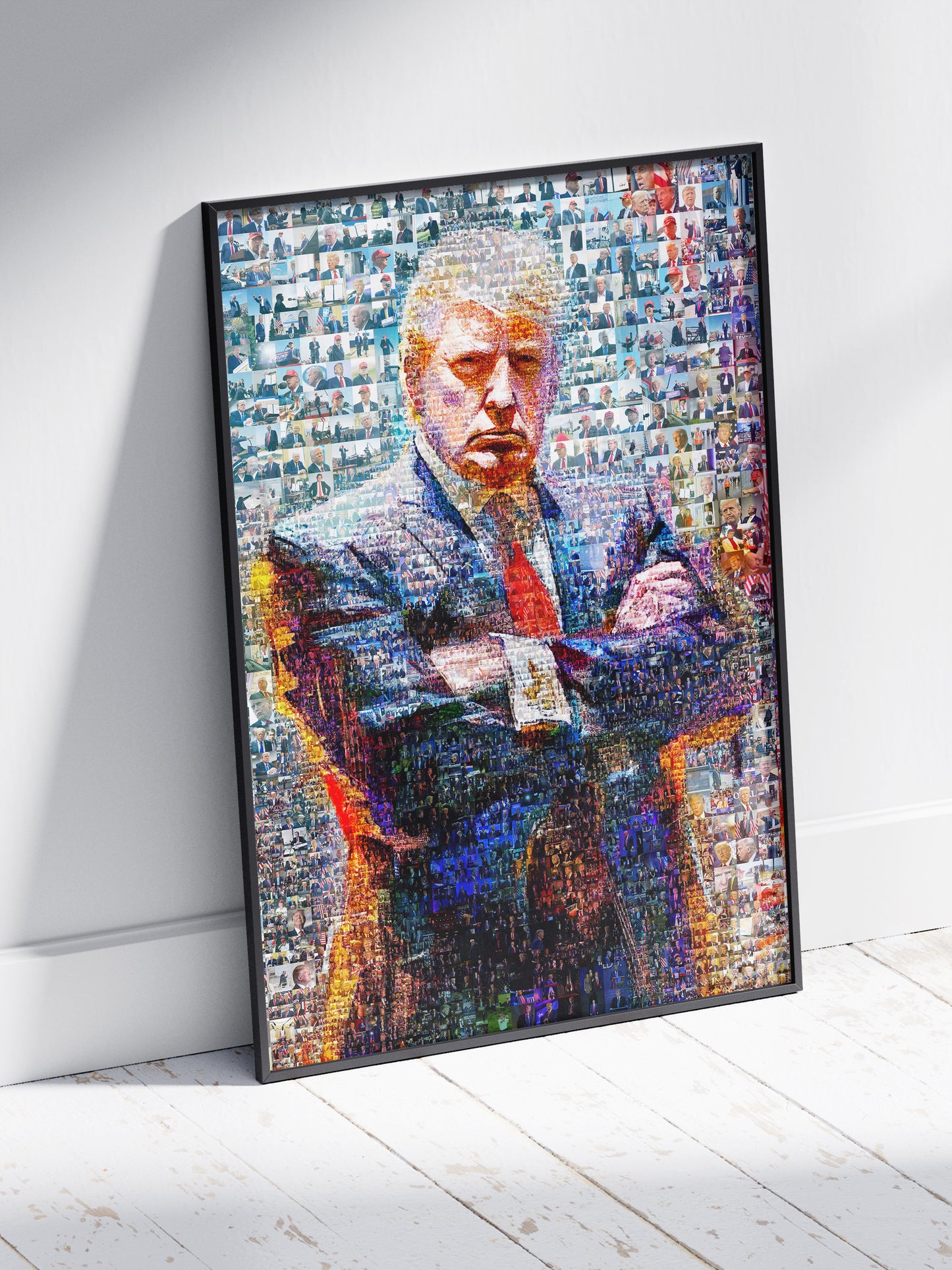 Donald Trump Power Stance – Mosaic Portrait from His Photos AtelierMosaics