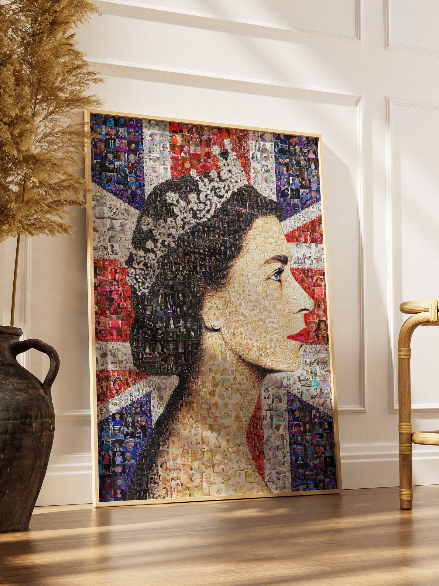 Stunning Mosaic Artwork of Queen Elizabeth II - Iconic Royal Portrait
