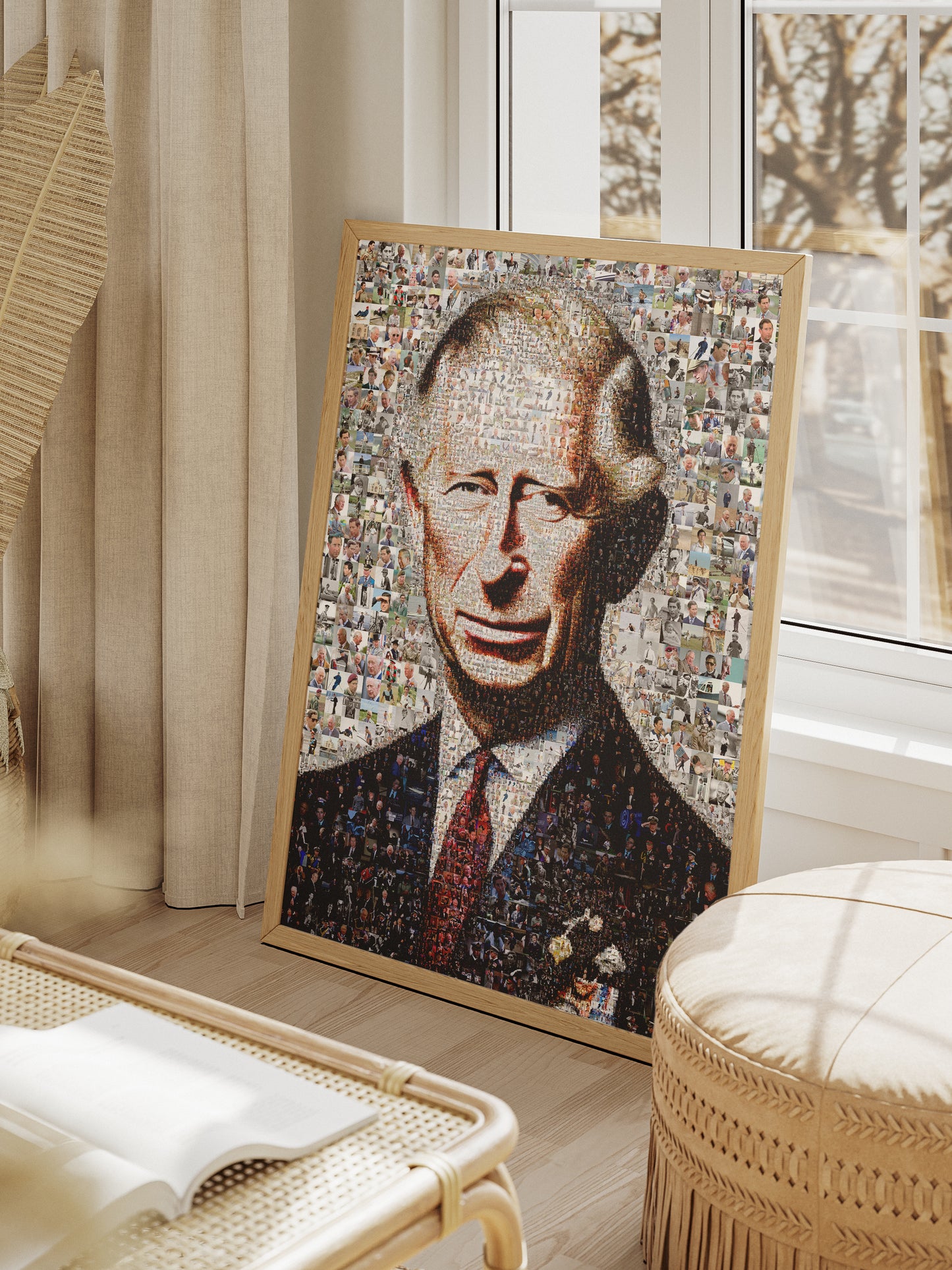 Royal Mosaic Artwork of King Charles III | Unique Home Decor Piece