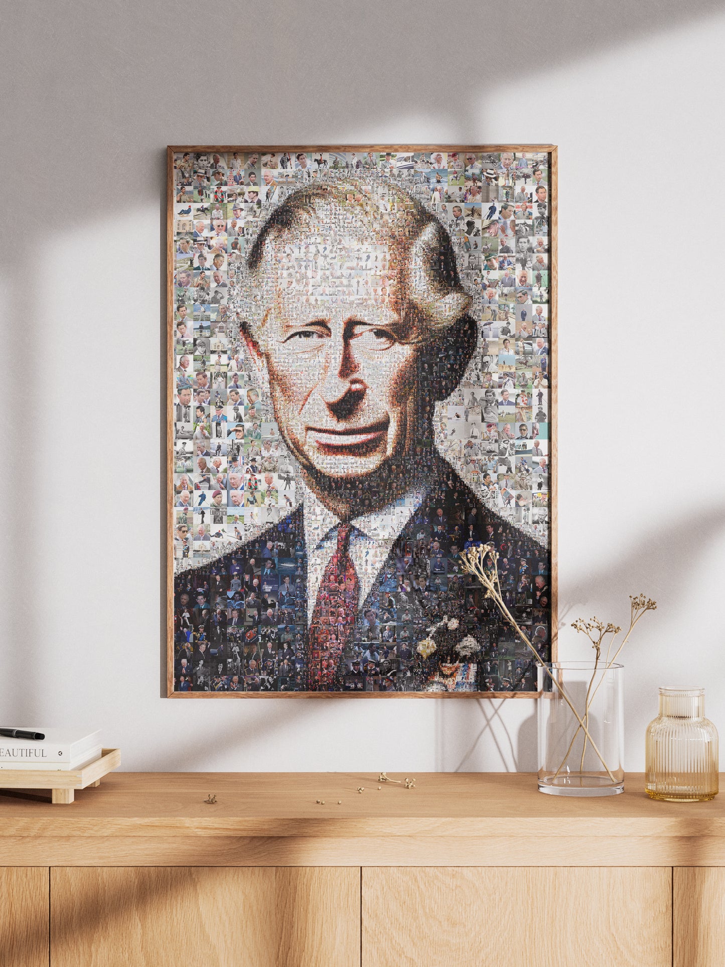 Royal Mosaic Artwork of King Charles III | Unique Home Decor Piece