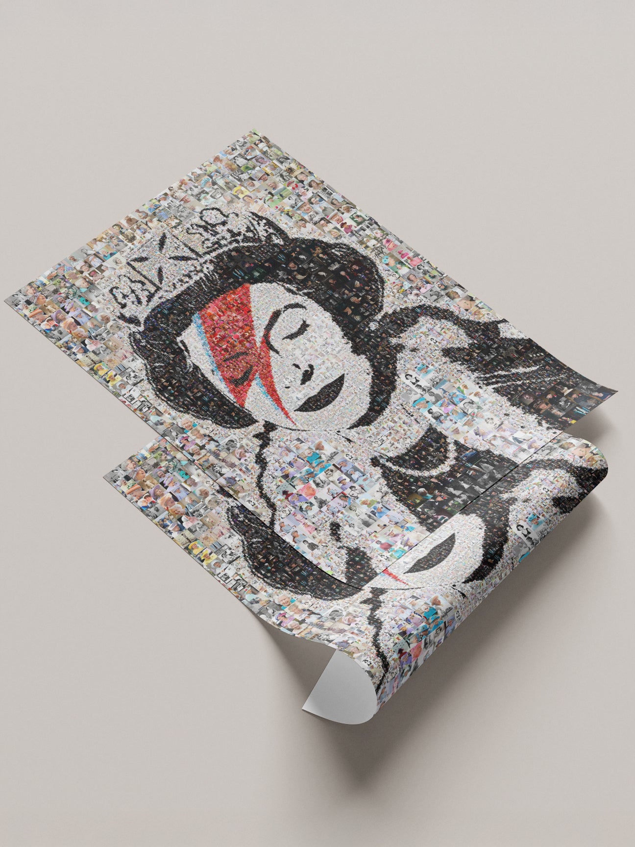 Stunning Mosaic Artwork of Queen Elizabeth II - Unique Geometric Art for Home Decor