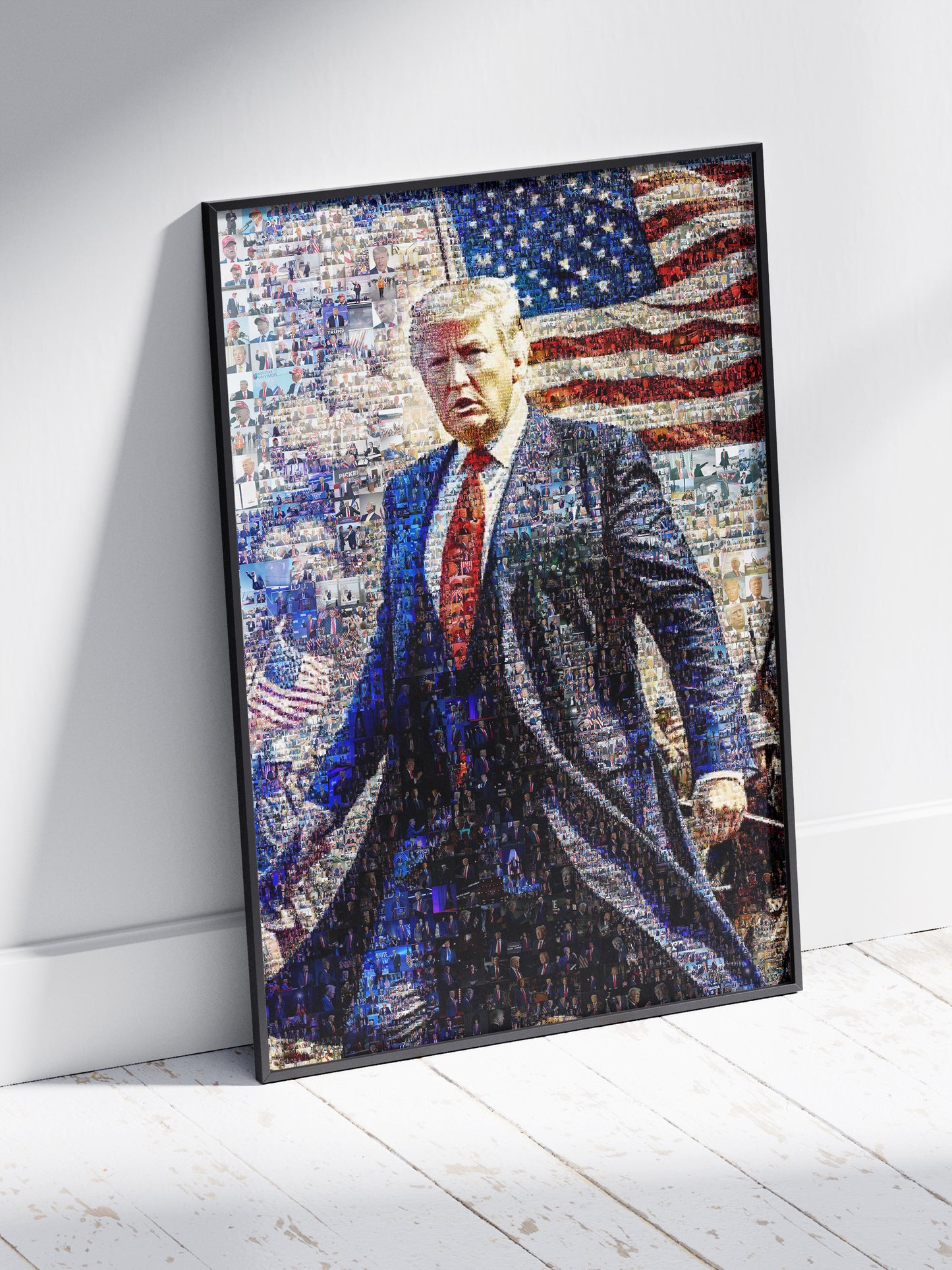 Donald Trump with American Flag – Patriotic Mosaic Wall Art AtelierMosaics