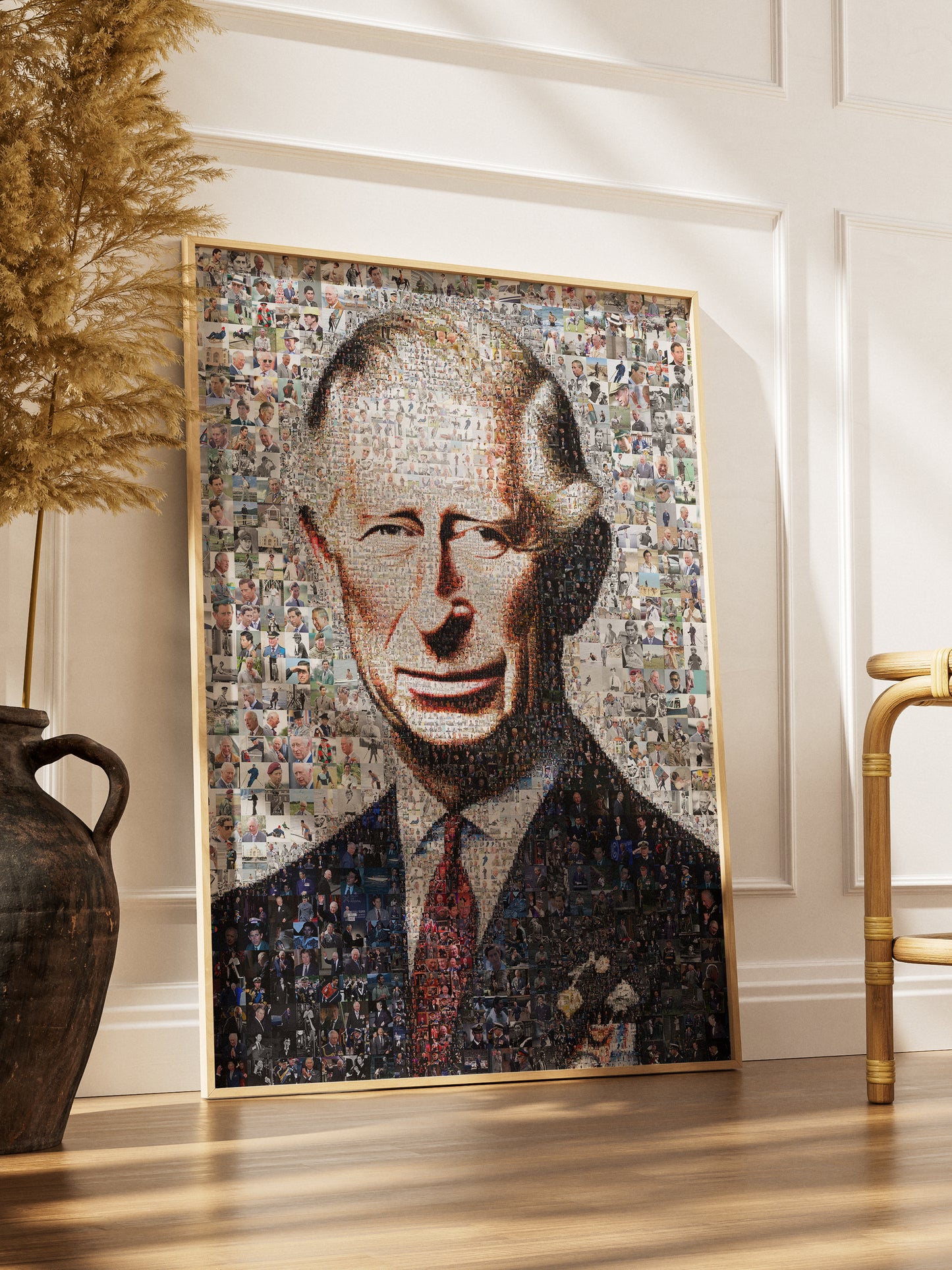 Royal Mosaic Artwork of King Charles III | Unique Home Decor Piece