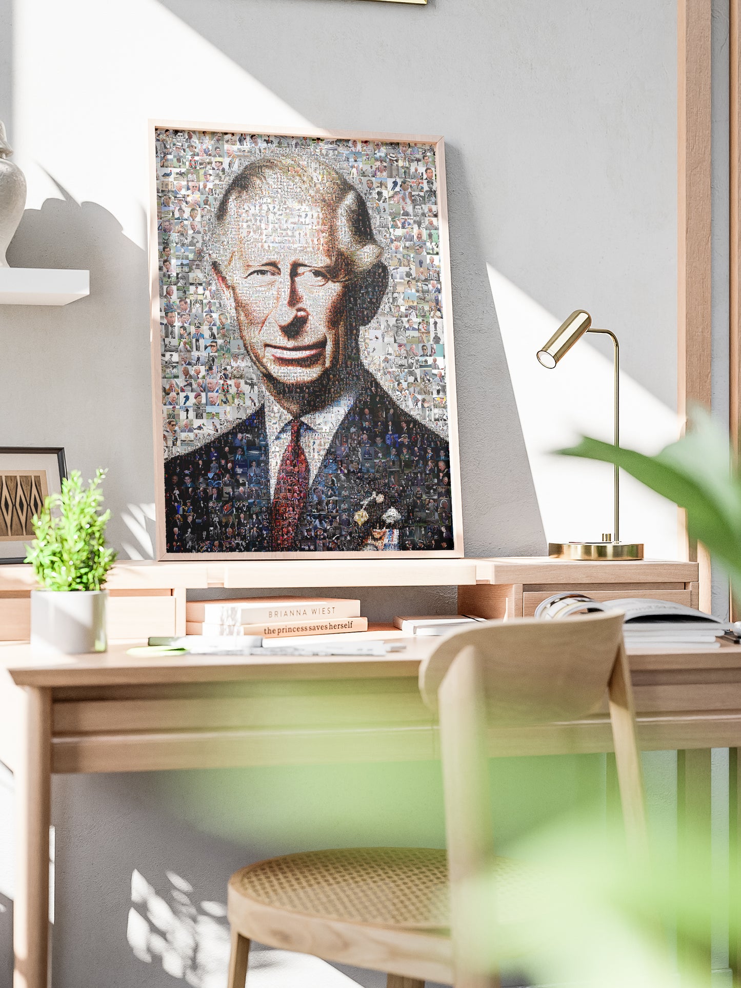 Royal Mosaic Artwork of King Charles III | Unique Home Decor Piece