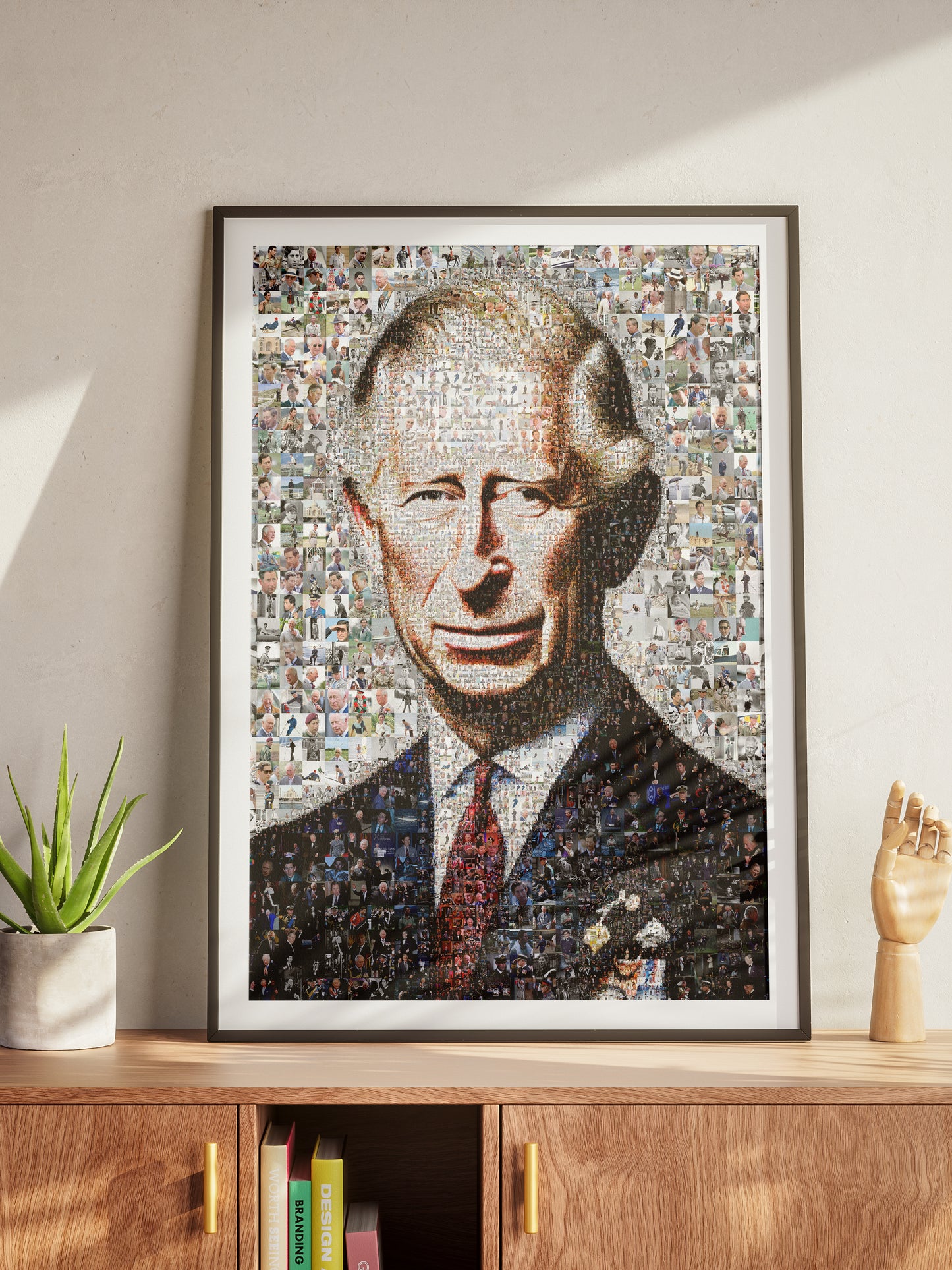 Royal Mosaic Artwork of King Charles III | Unique Home Decor Piece