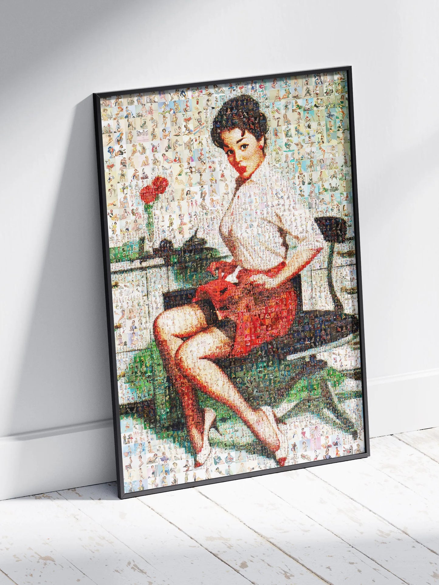 Office Pin-Up Mosaic Poster – Vintage Secretary Retro Wall Art AtelierMosaics