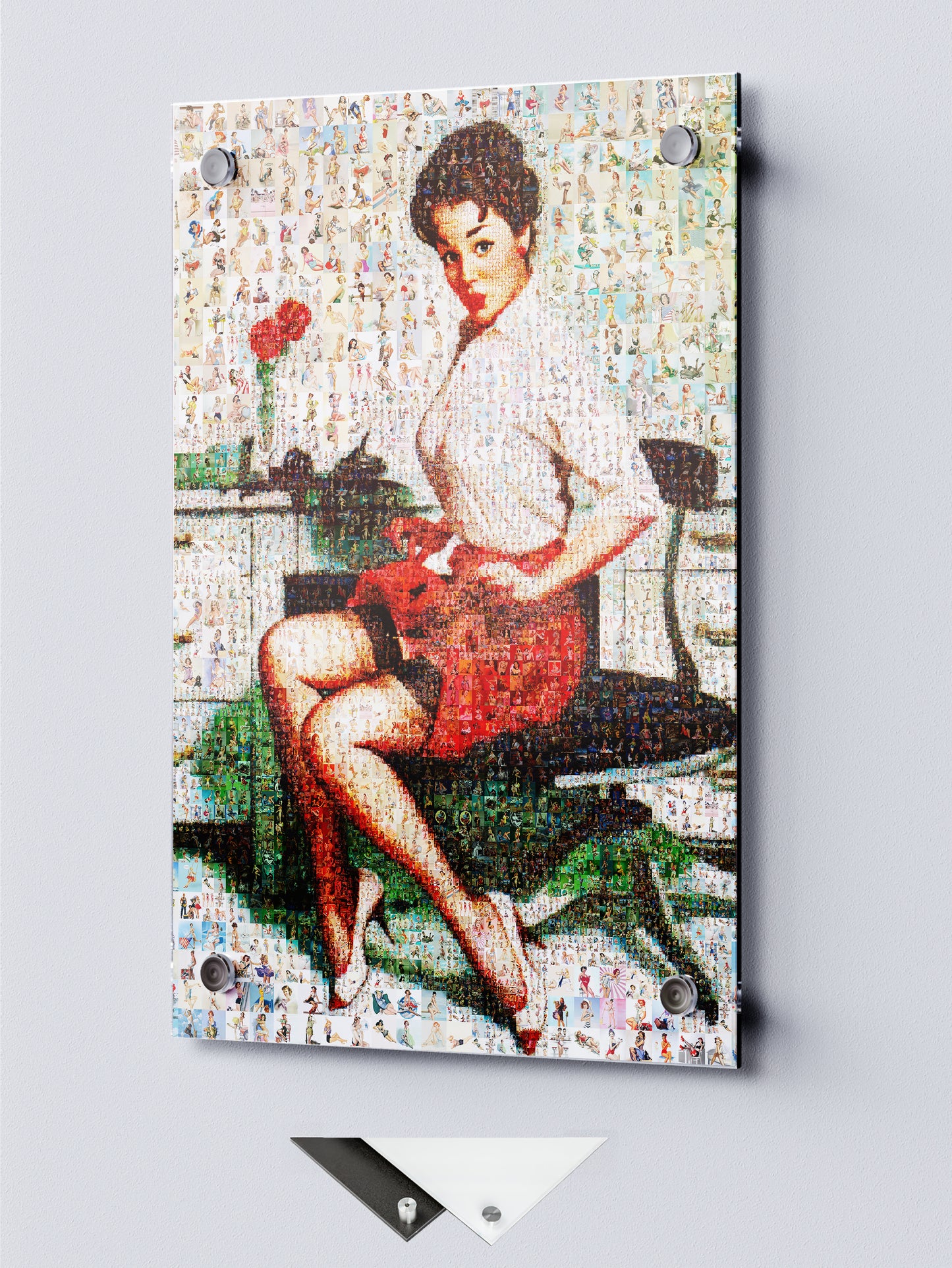 Office Pin-Up Mosaic Poster – Vintage Secretary Retro Wall Art