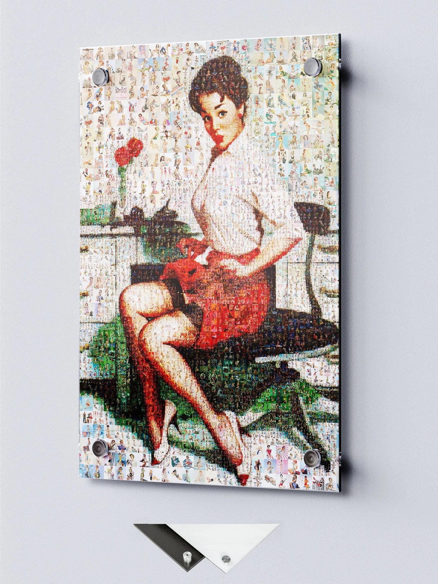 Office Pin-Up Mosaic Poster – Vintage Secretary Retro Wall Art AtelierMosaics