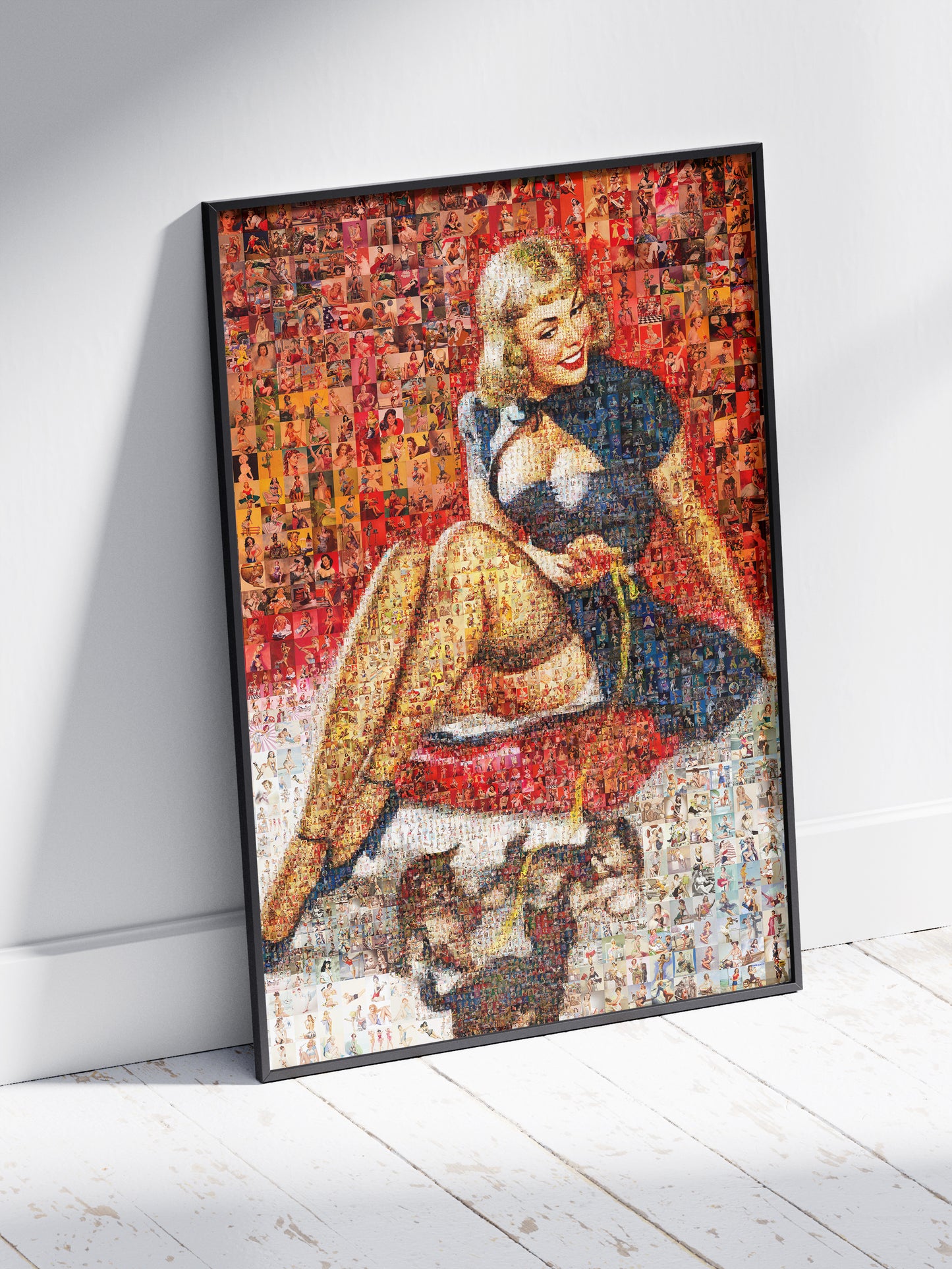 Retro Pin-Up Blonde Mosaic Poster – Vintage Glamour Wall Art