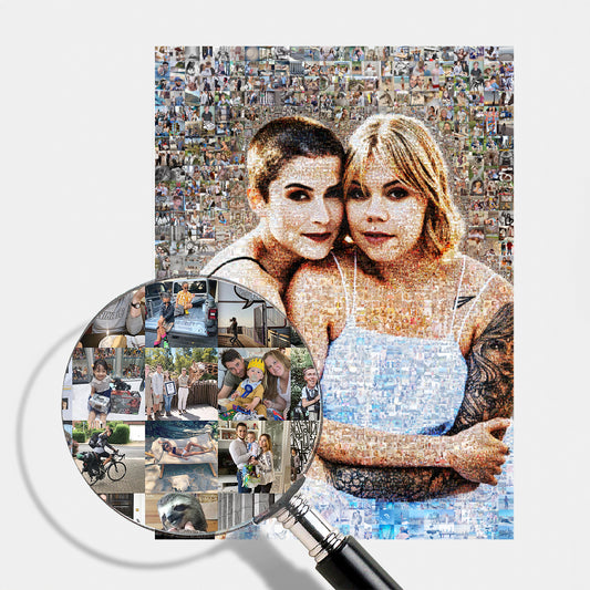 LGBT couple personalized pride photo mosaic gift