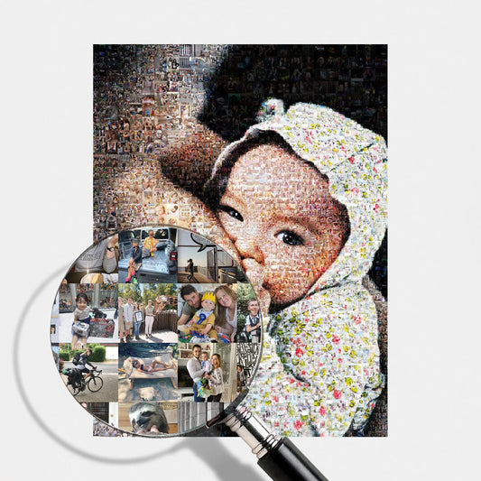 new baby personalized photo mosaic family gift