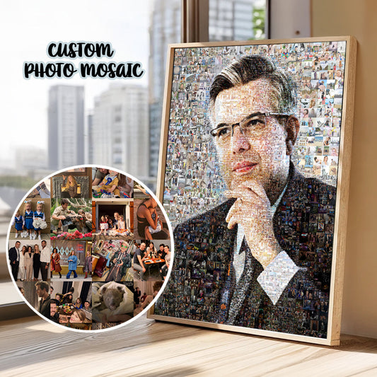 Personalized team photo mosaic gift for a colleague, boss or coworker