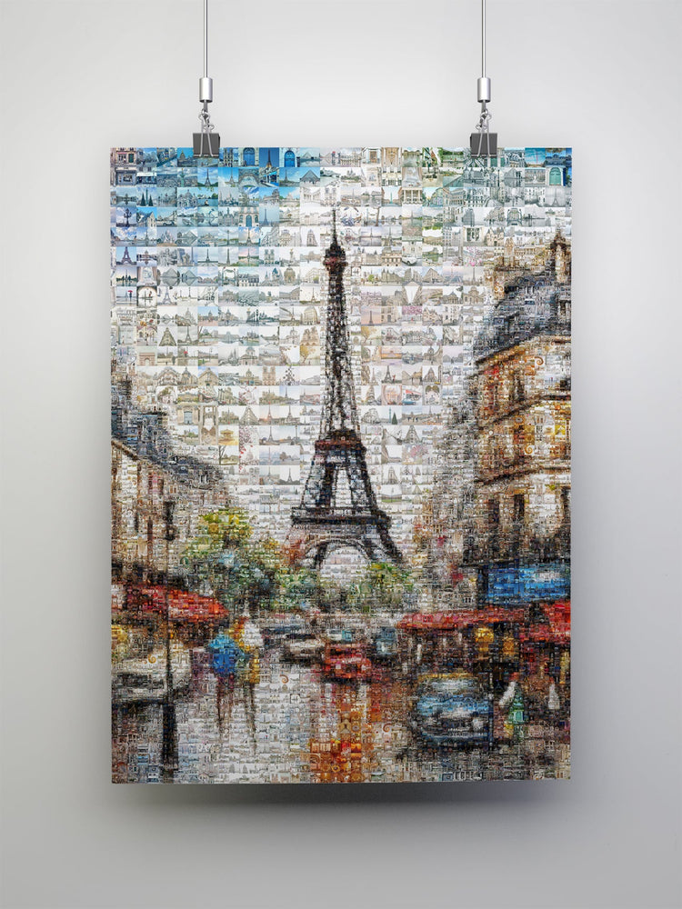Eiffel Tower and Parisian Landmarks Paris Mosaic Art