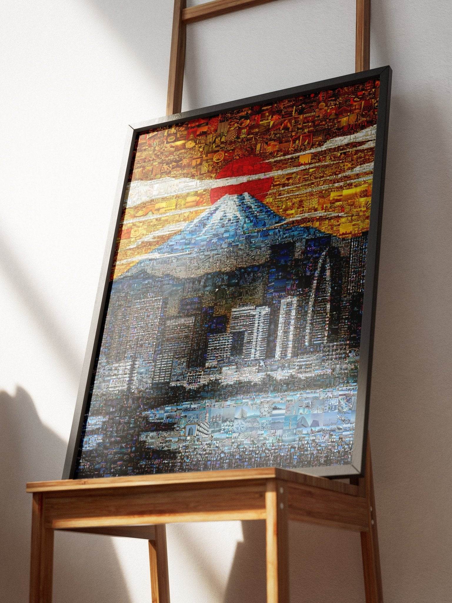 Tokyo Mosaic Art — Mount Fuji and City Skyline at Sunrise - AtelierMosaics