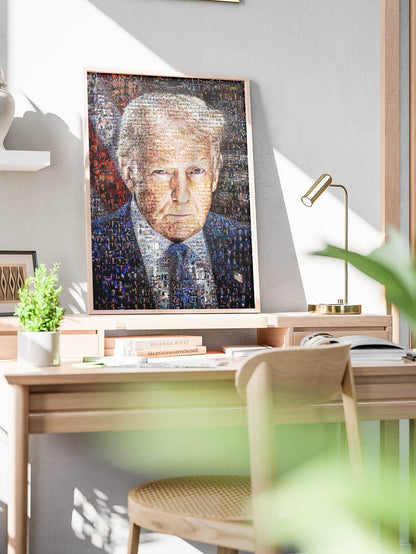 Stunning Mosaic Portrait of Donald Trump - Unique Art Piece Capturing Iconic Moments - AtelierMosaics