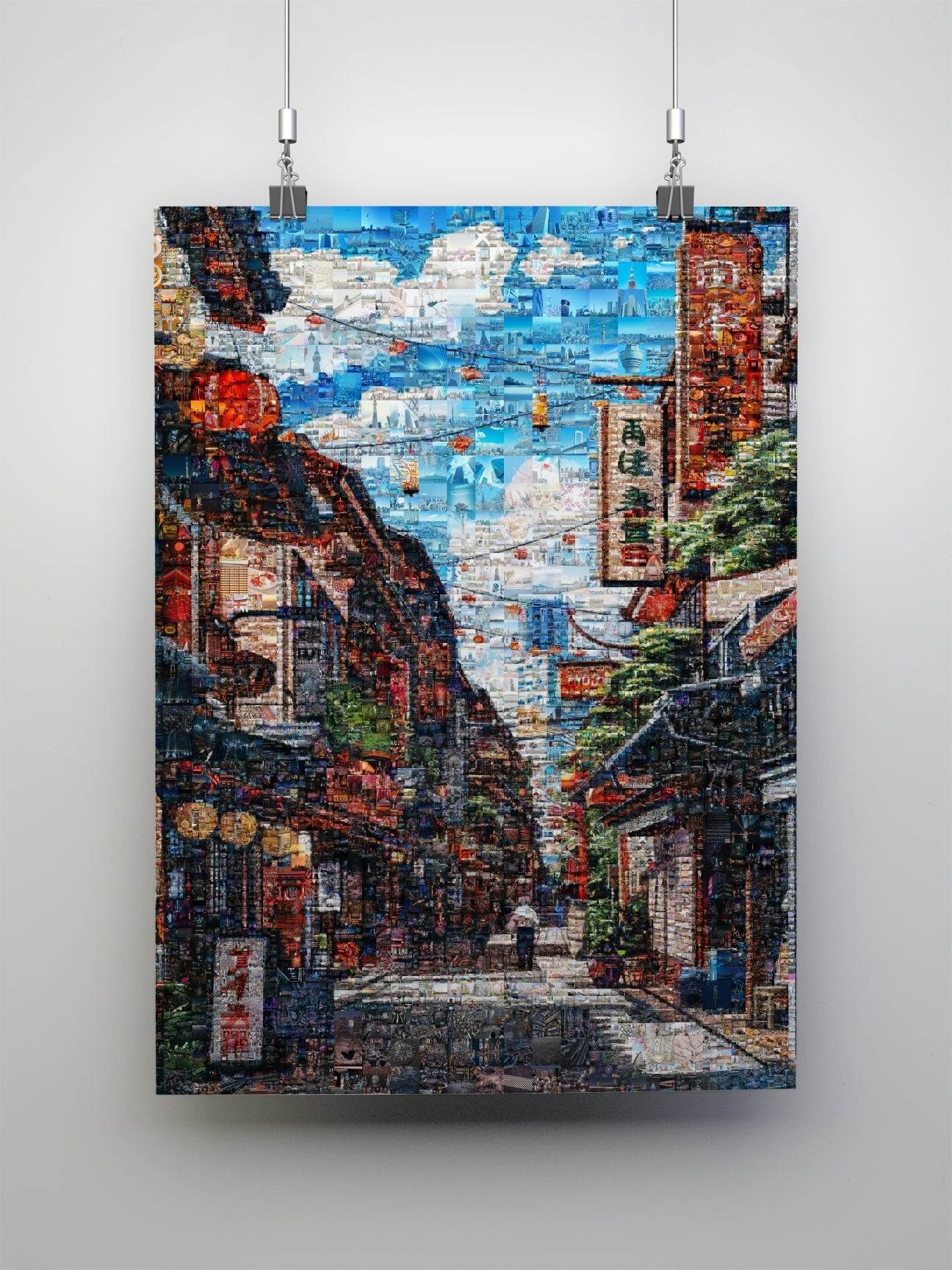 Tokyo Morning Street – Japanese Mosaic Wall Art - AtelierMosaics