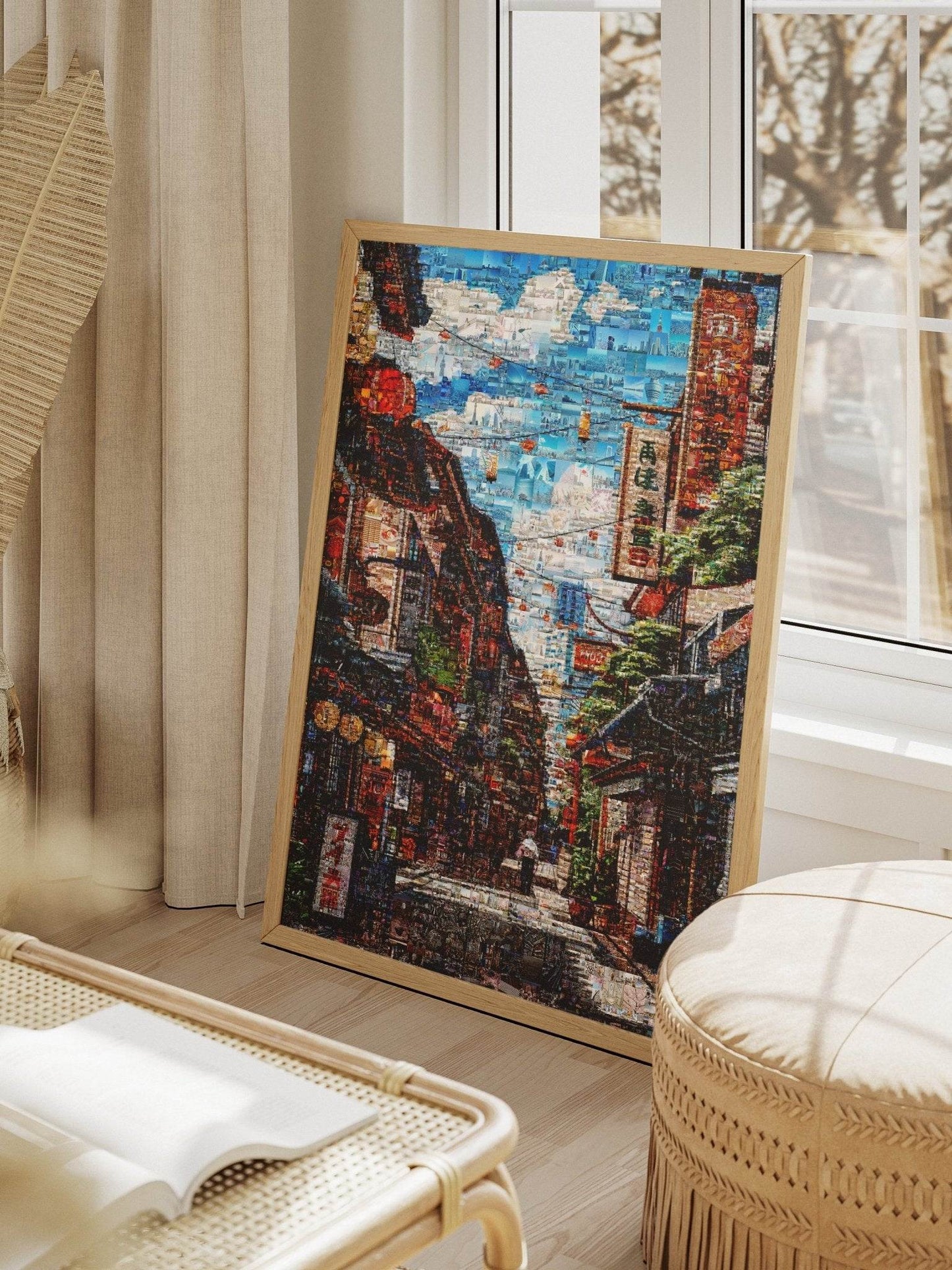 Tokyo Morning Street – Japanese Mosaic Wall Art - AtelierMosaics