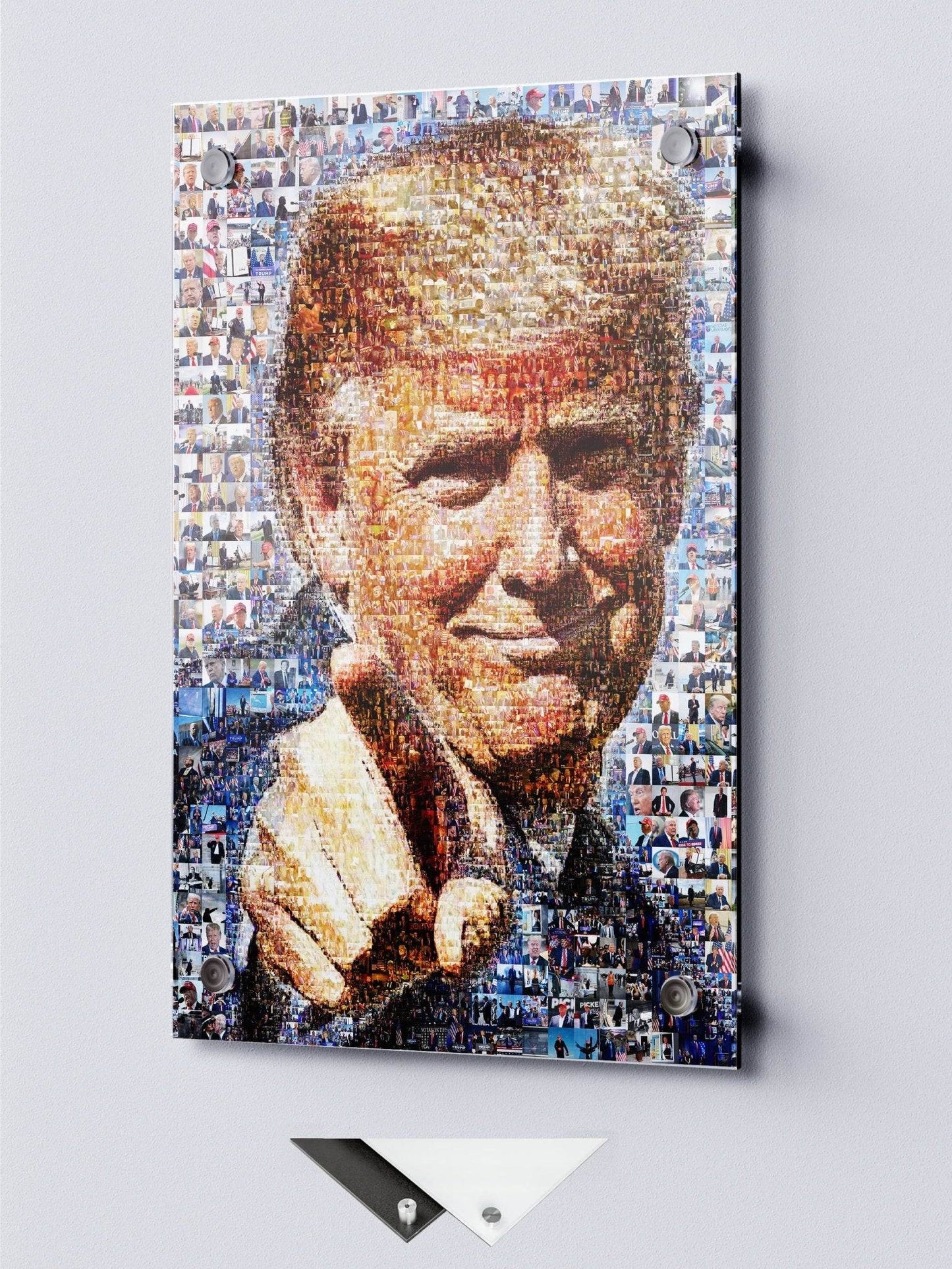 Donald Trump Smiling Portrait – Mosaic Made from Iconic Moments - AtelierMosaics