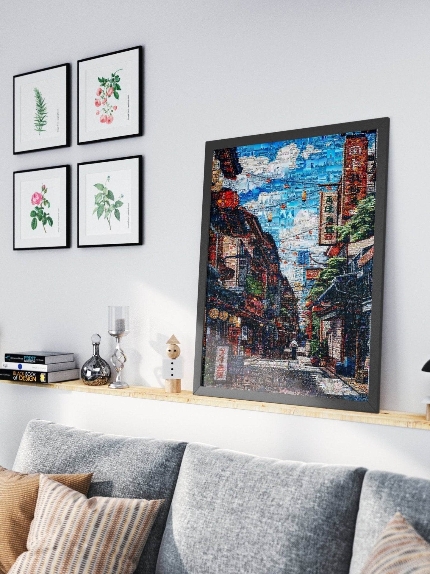 Tokyo Morning Street – Japanese Mosaic Wall Art - AtelierMosaics