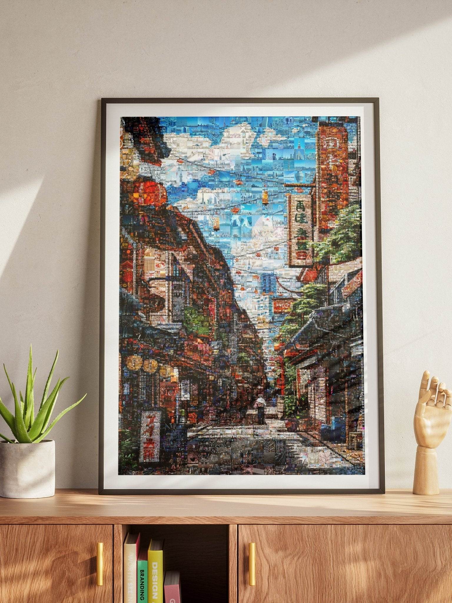 Tokyo Morning Street – Japanese Mosaic Wall Art - AtelierMosaics
