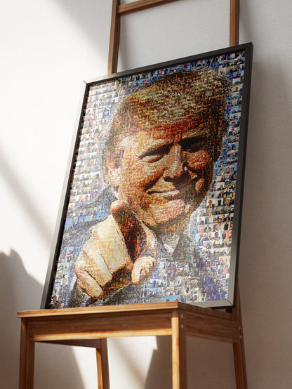 Donald Trump Smiling Portrait – Mosaic Made from Iconic Moments AtelierMosaics