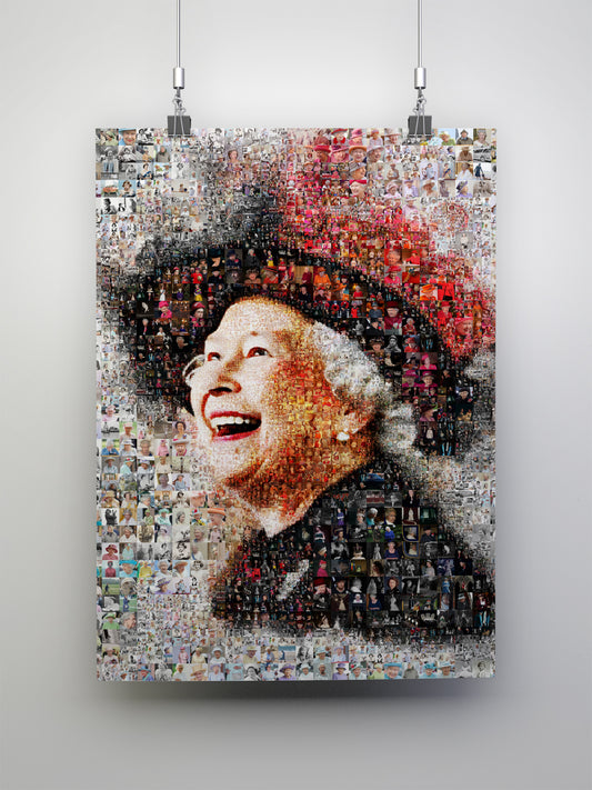 Queen Elizabeth II Mosaic Artwork | Iconic British Portrait | Unique Home Decor