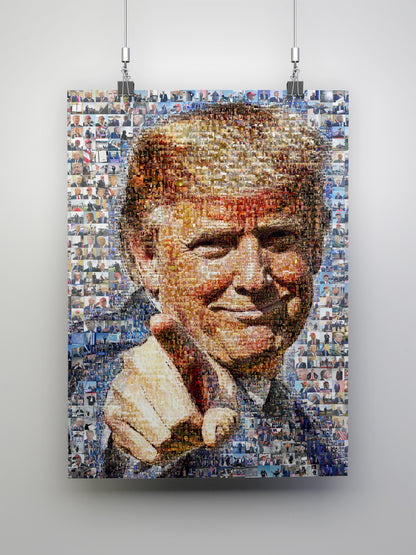 Donald Trump Smiling Portrait – Mosaic Made from Iconic Moments AtelierMosaics