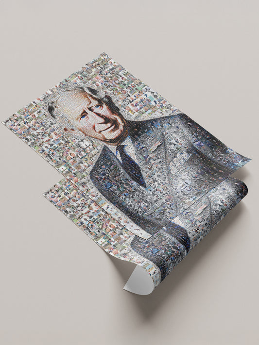 Stunning Mosaic Artwork of King Charles III - Perfect Royal Portrait for Home Decor
