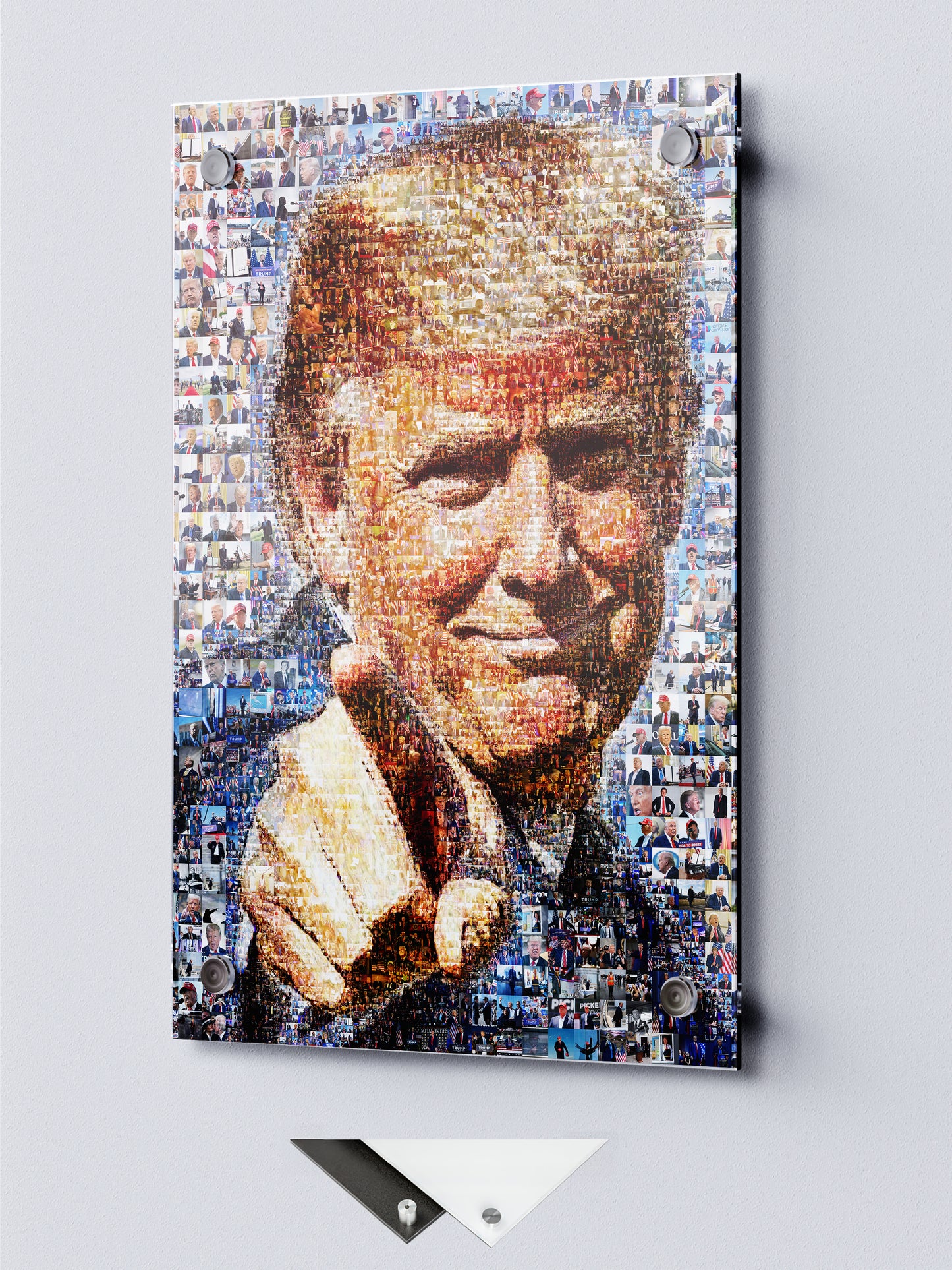 Donald Trump Smiling Portrait – Mosaic Made from Iconic Moments AtelierMosaics